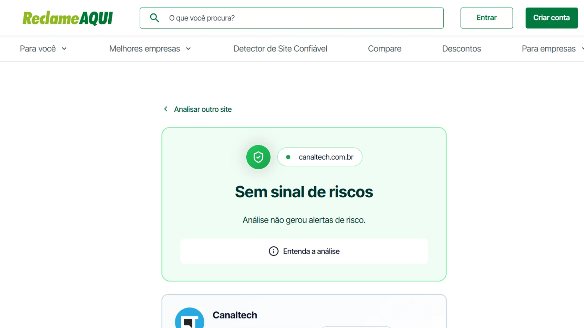 detector site confi&aacute;vel