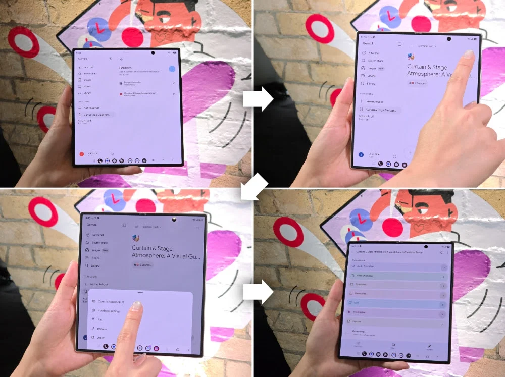 Gemini Notebook no Galaxy Z Fold 8 Ultra