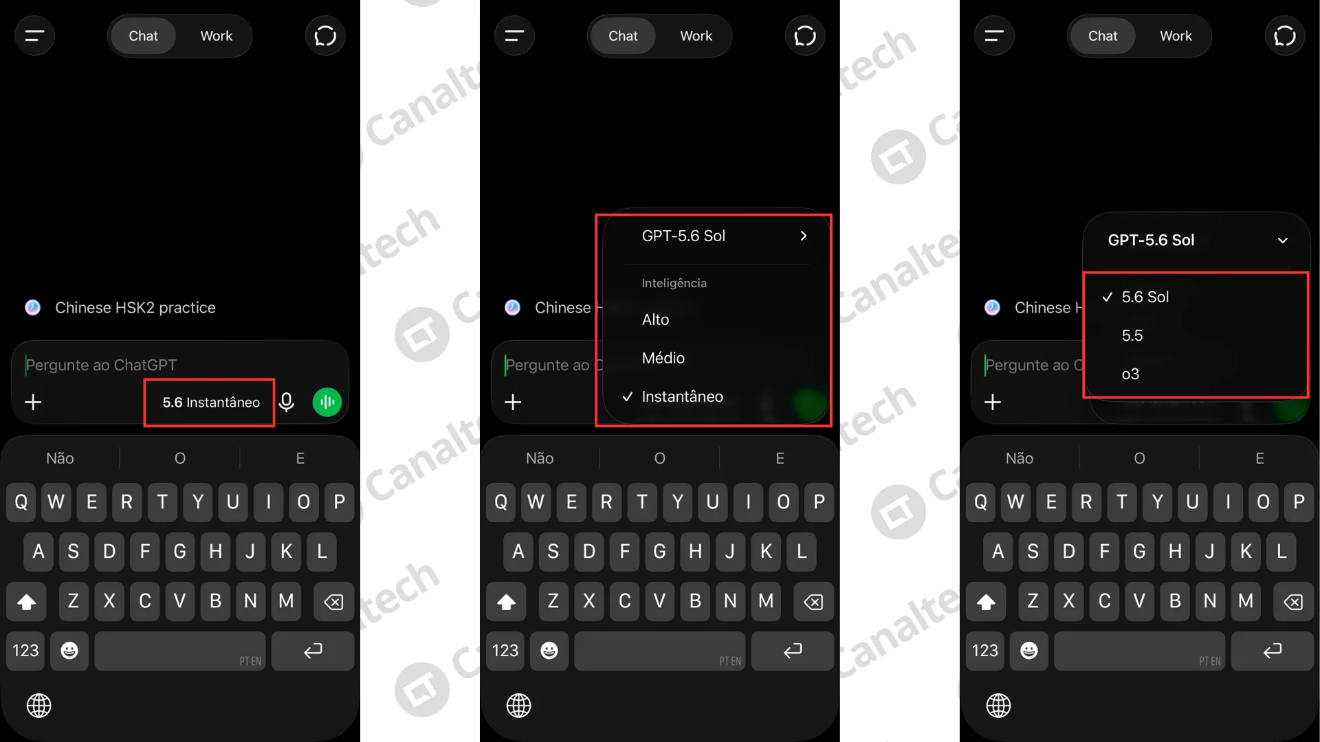 Como escolher um modelo do ChatGPT no celular ou tablet