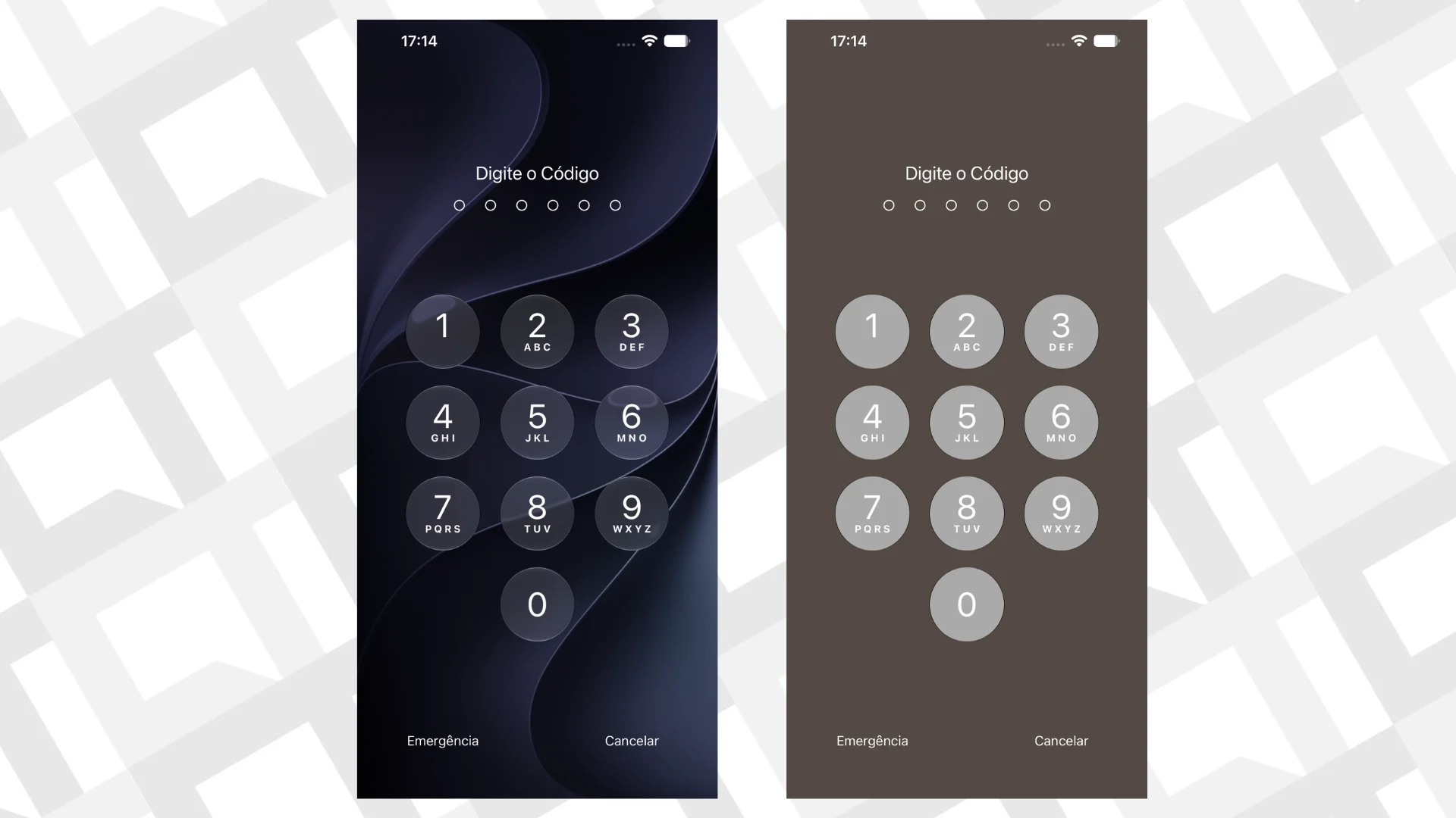 Comparativo Liquid Glass iOS