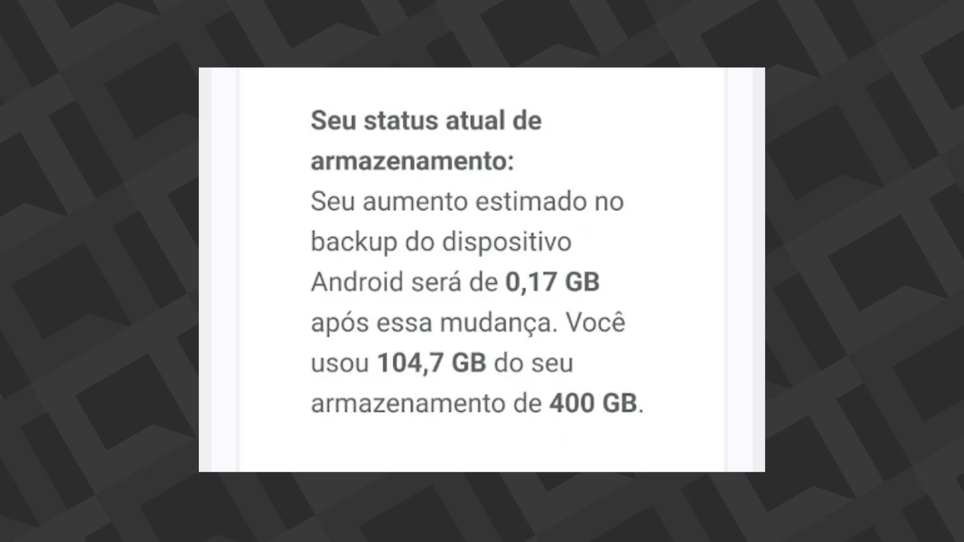 Mudança no backup no Android: dados vão consumir quanto espaço da conta Google?