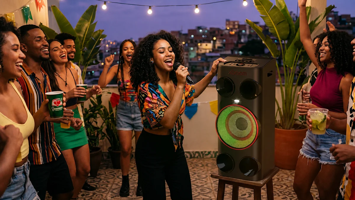 LG desafia JBL com caixa de som gigante de 440 W cheia de luzes coloridas