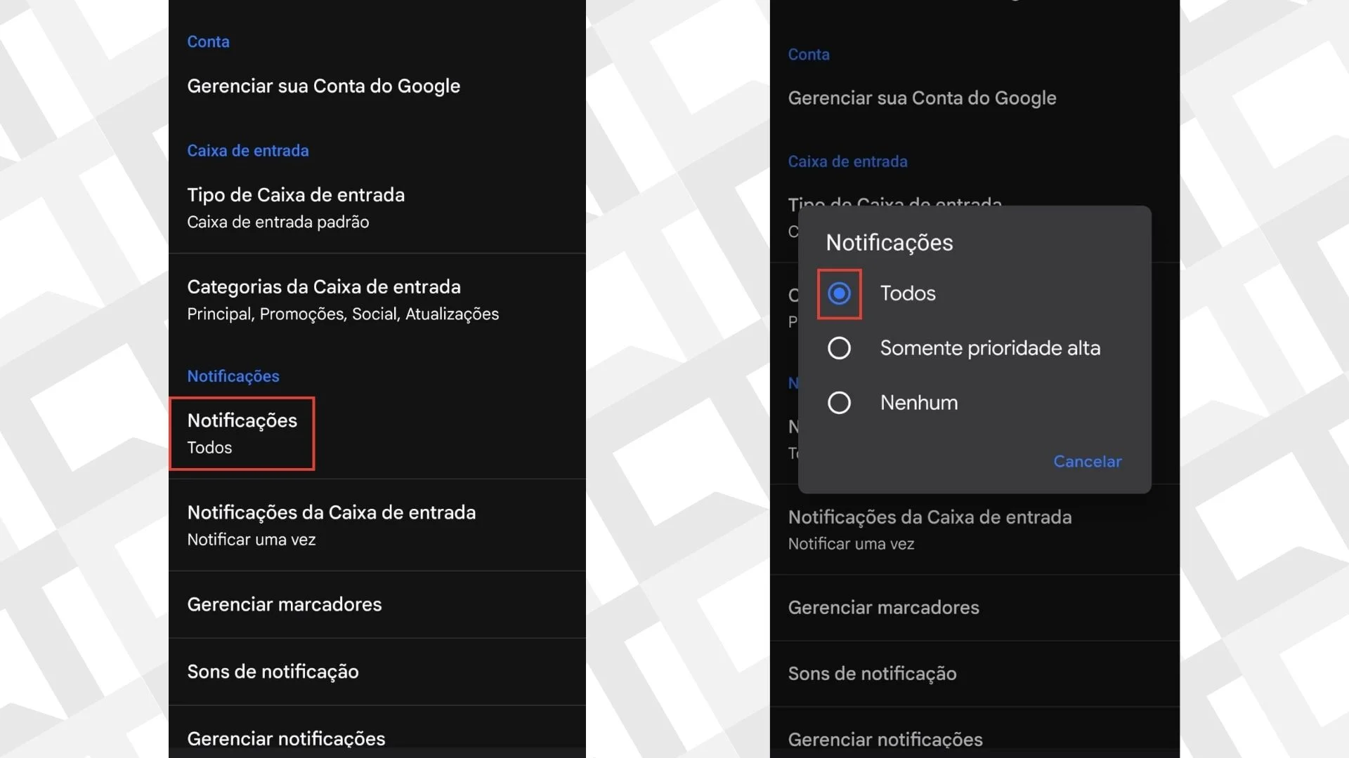 Receber todos e-mails no Gmail