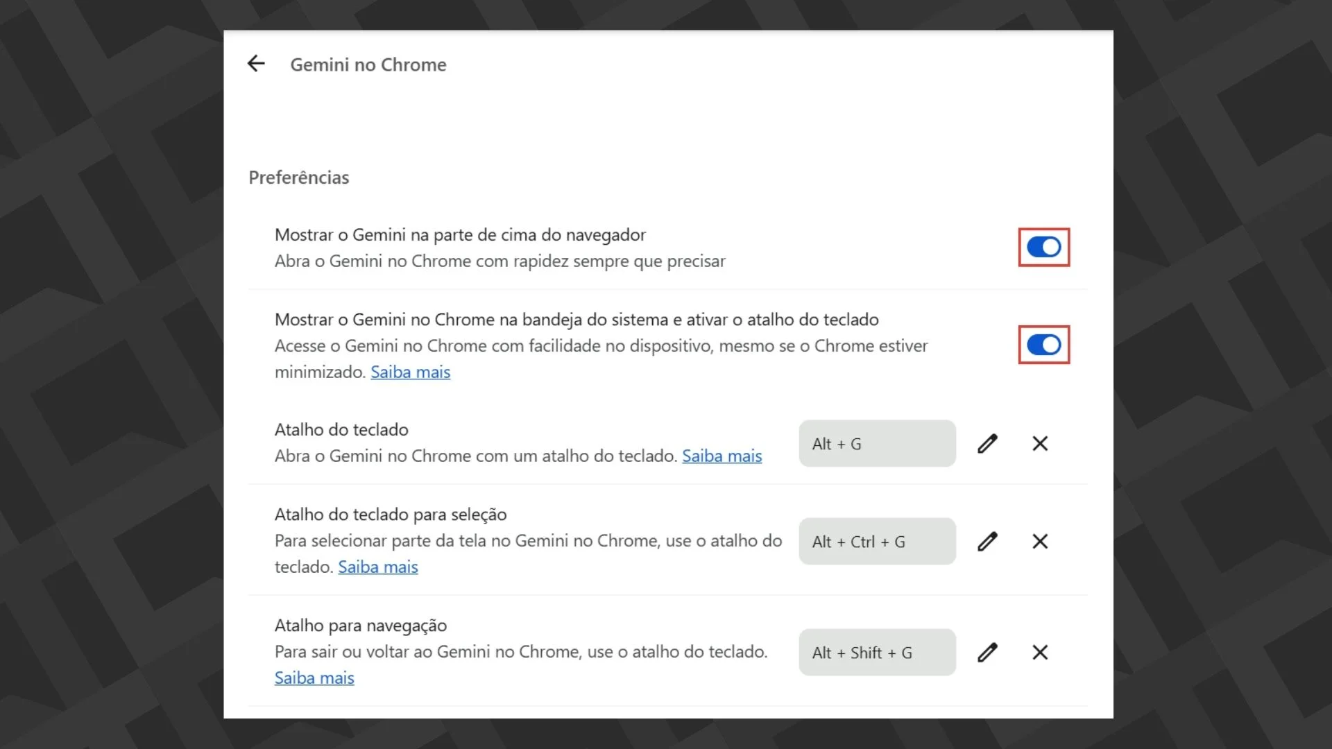 Gemini no Chrome