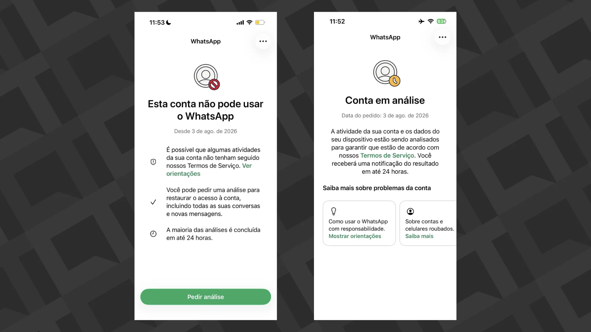 O que fazer se sua conta do WhatsApp ou WhatsApp Business for banida?