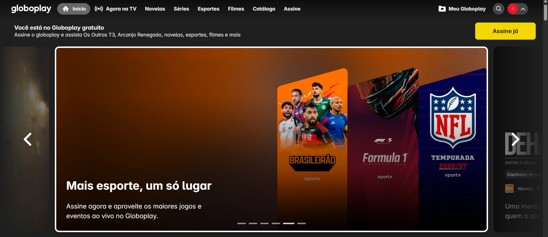 Globoplay introduz plano básico com Sportv por R$ 19,90 mensalmente