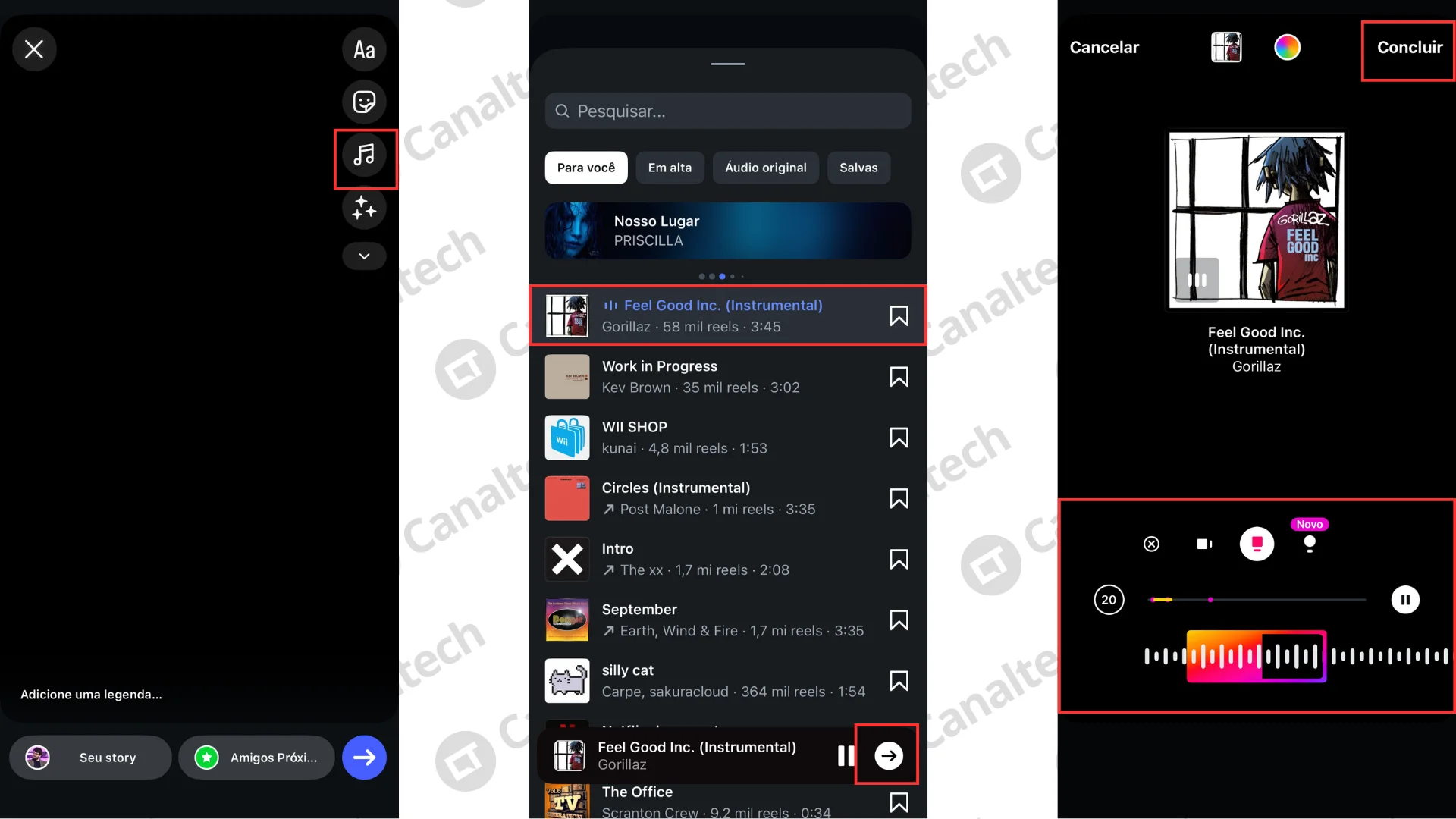 Como adicionar música nos Stories
