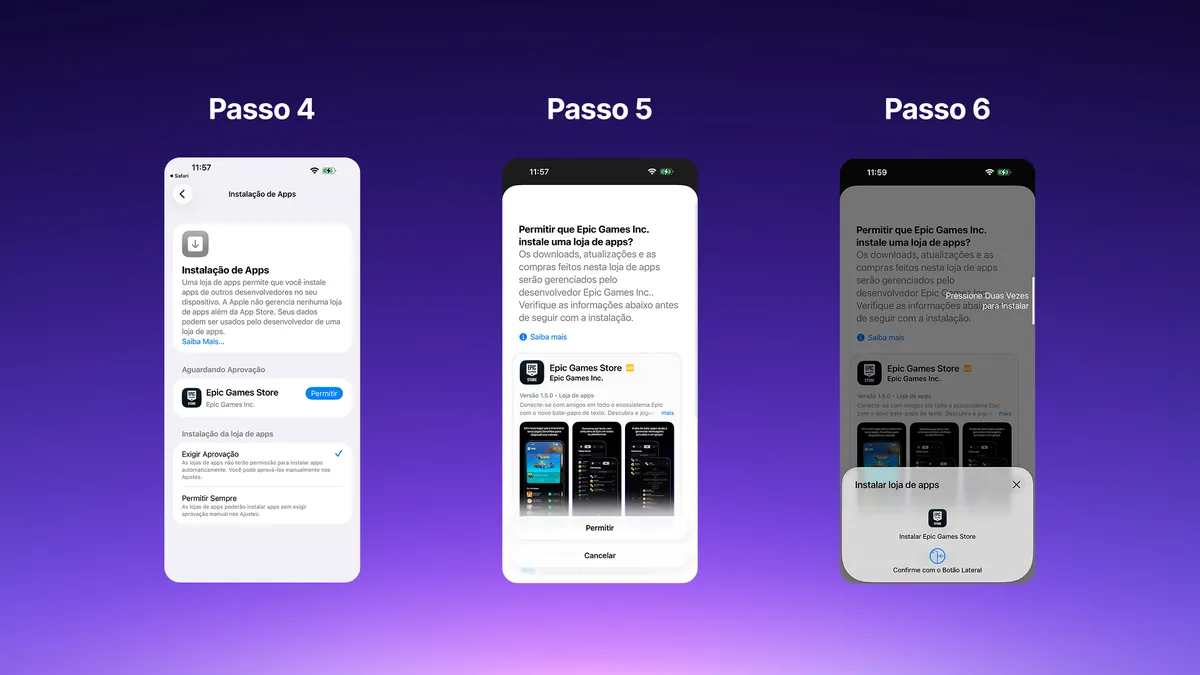 Instalação Epic Games Store iPhone