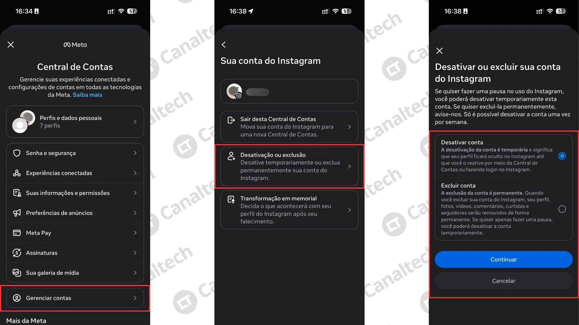 Como desativar uma conta do Instagram