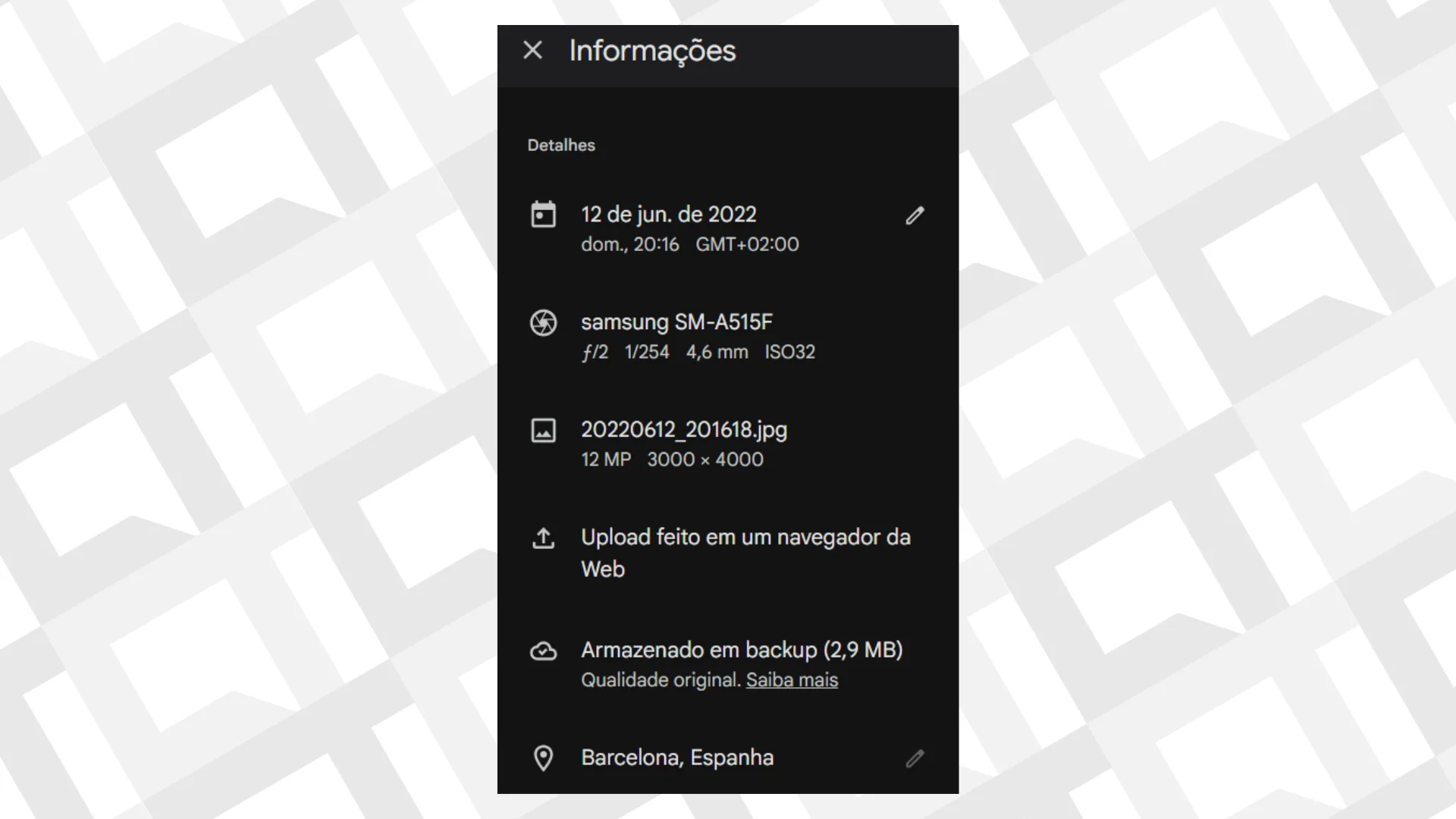 Exemplo metadados