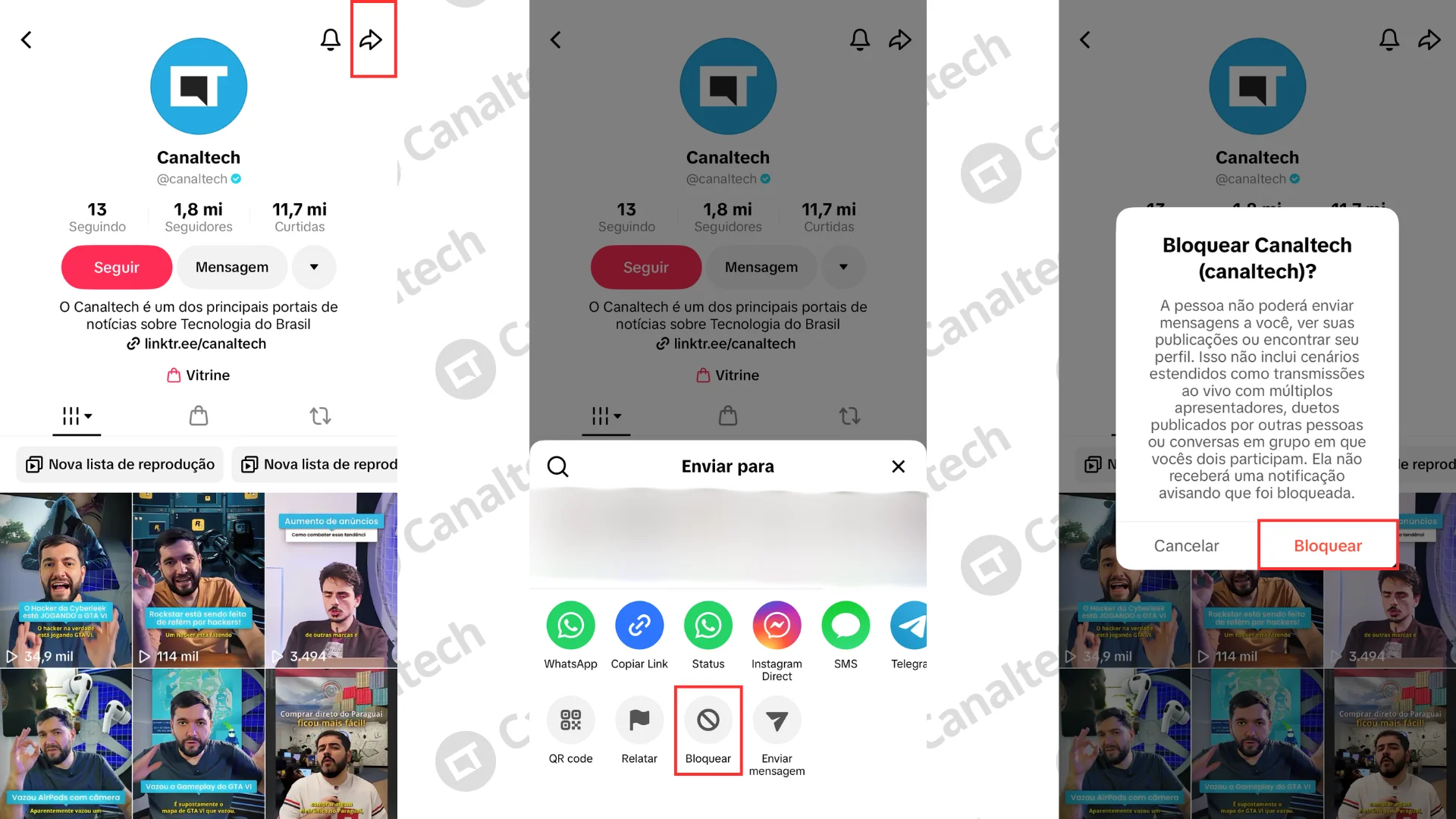 Como bloquear perfis no TikTok