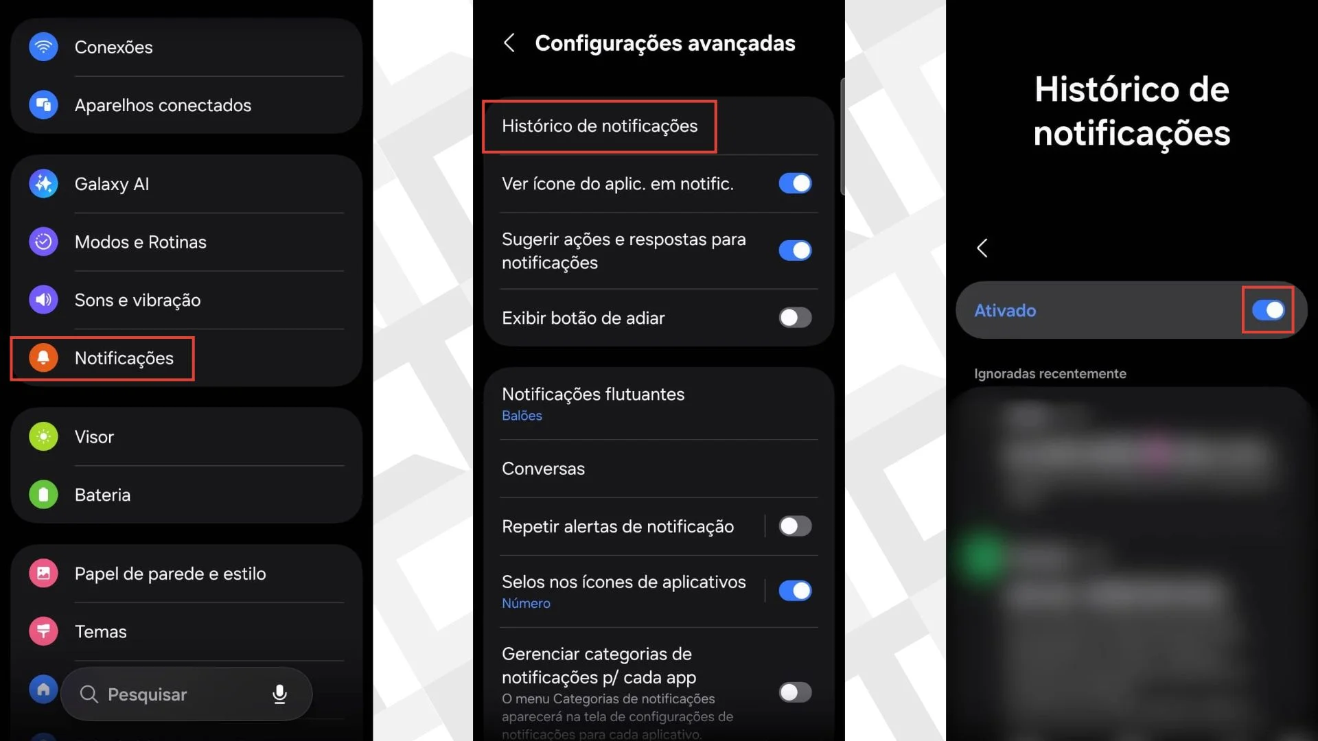 Hist&oacute;rico de notifica&ccedil;&otilde;es - Android