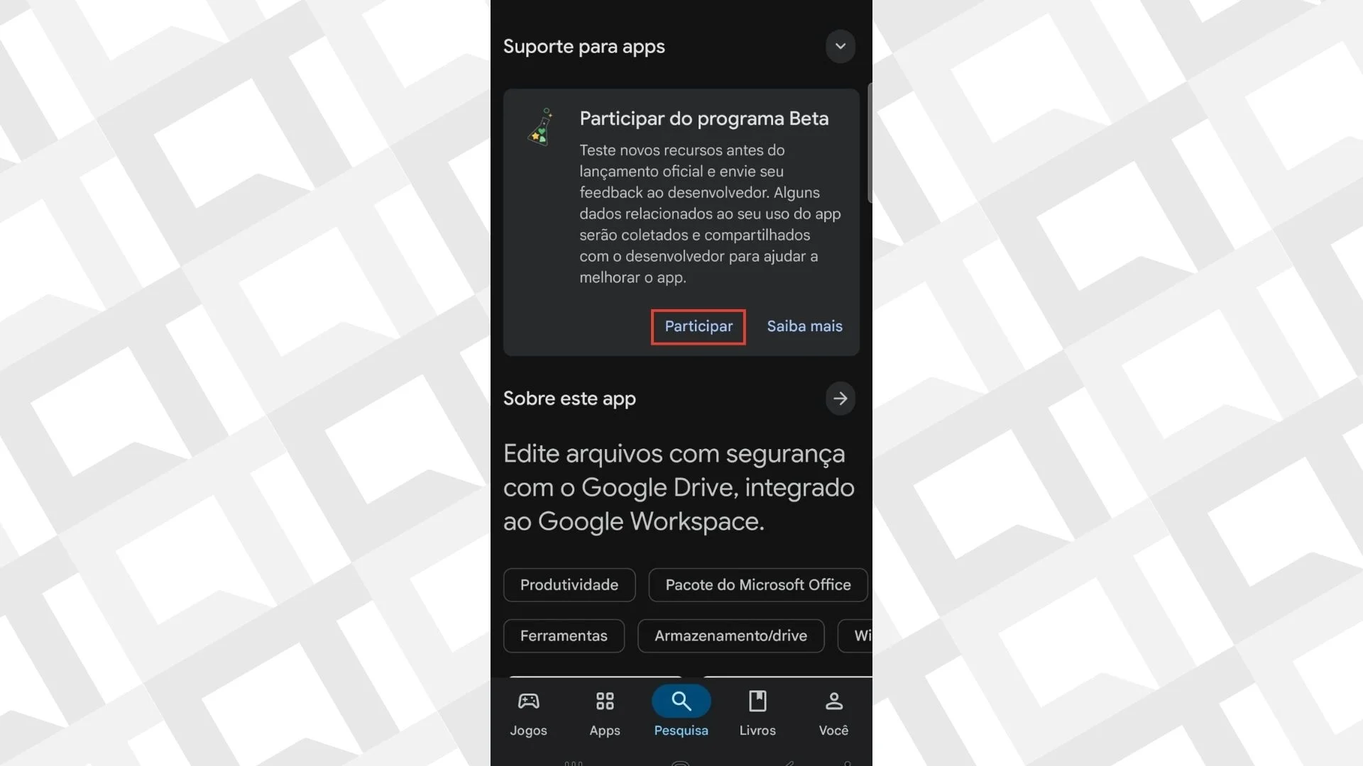 Programa beta Google Drive