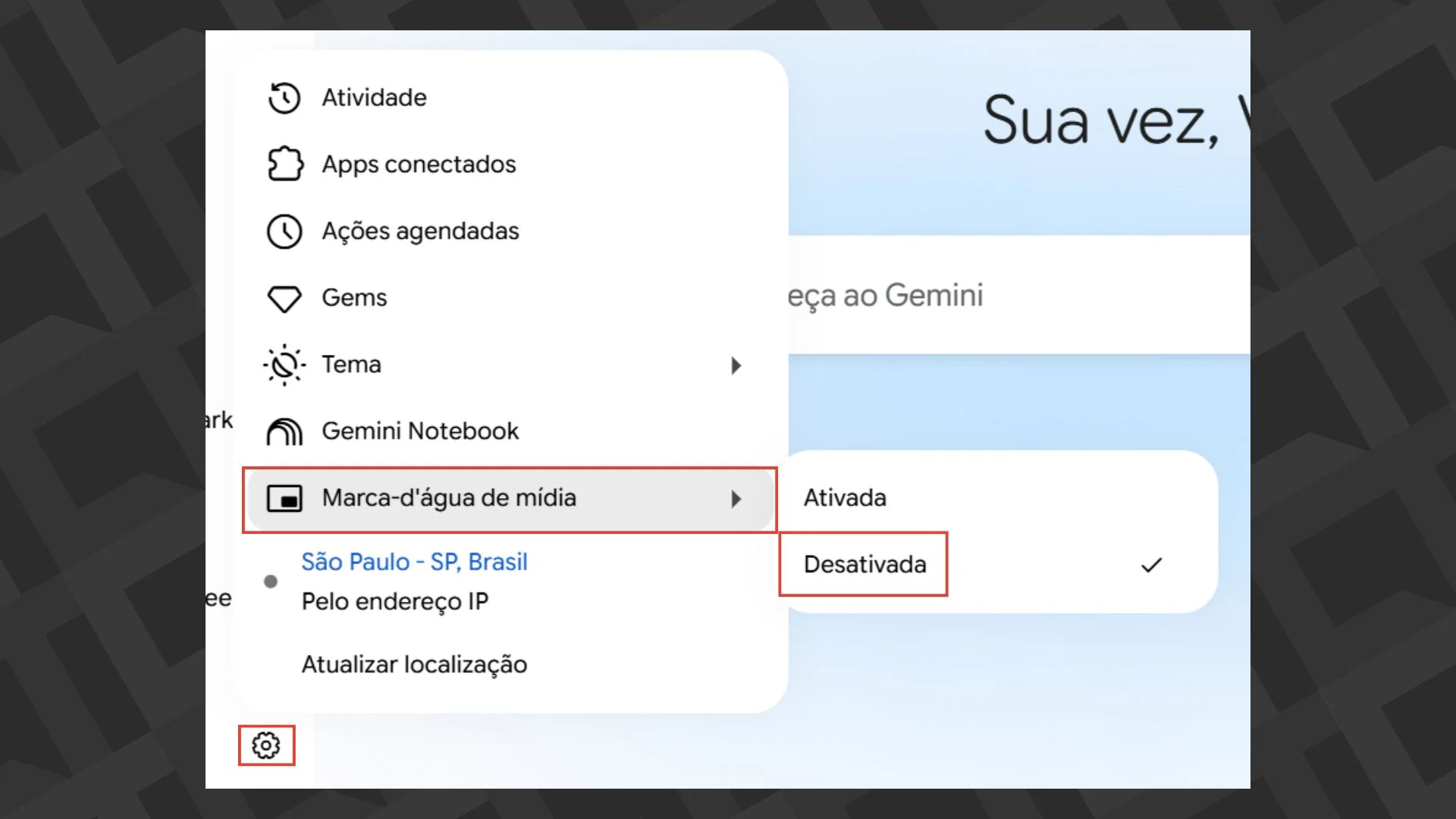 Desativar marca d'&aacute;gua Gemini
