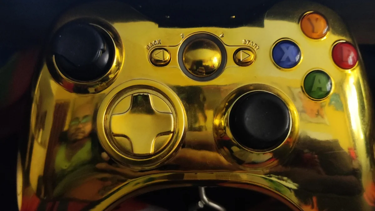 Controle XBOX 360 Gold Chrome