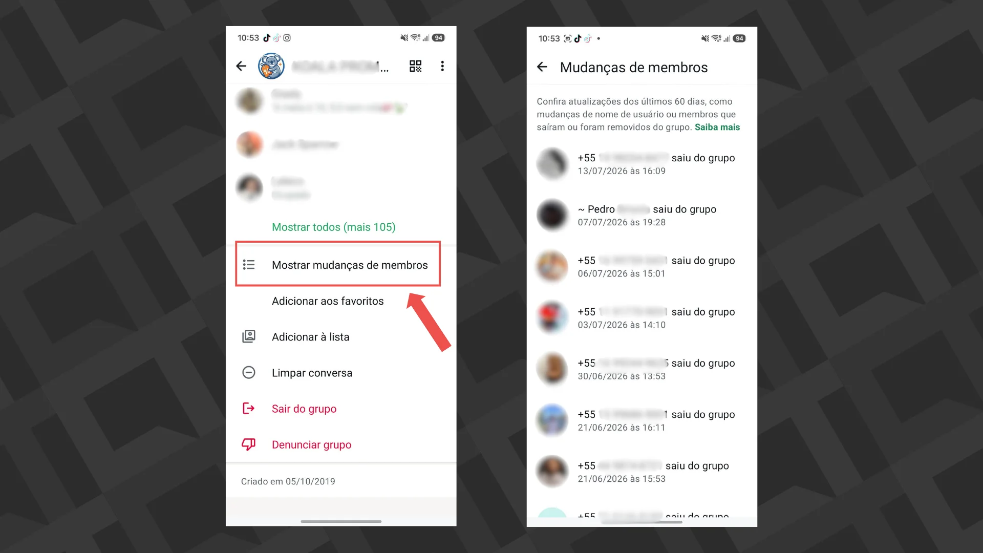 Como saber quem saiu ou foi removido de grupos no WhatsApp