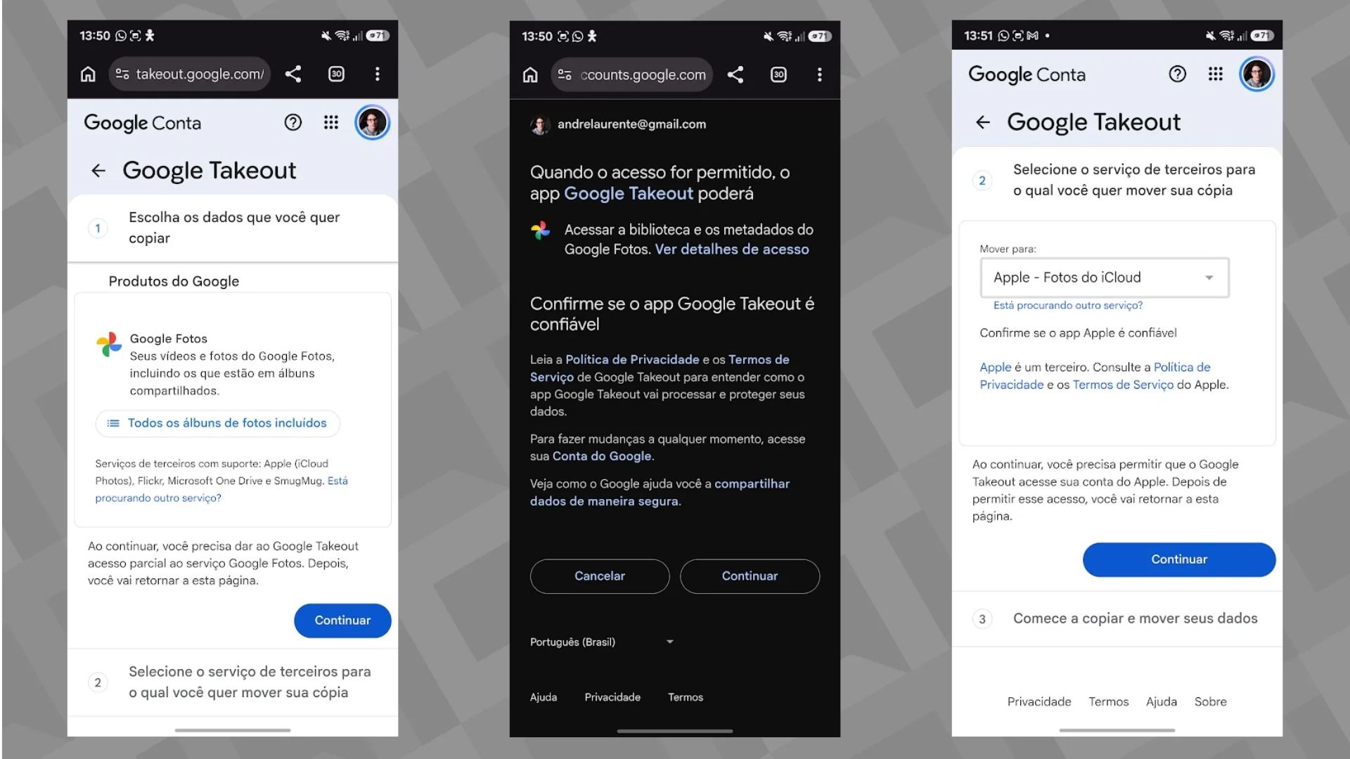 Como migrar fotos do Google Fotos para o iCloud?
