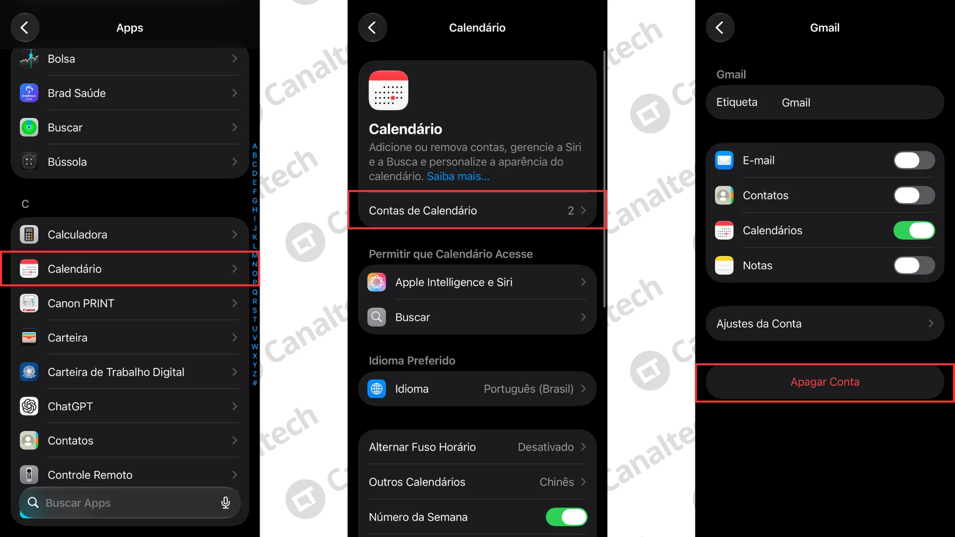 Como remover a conta do Google do iPhone