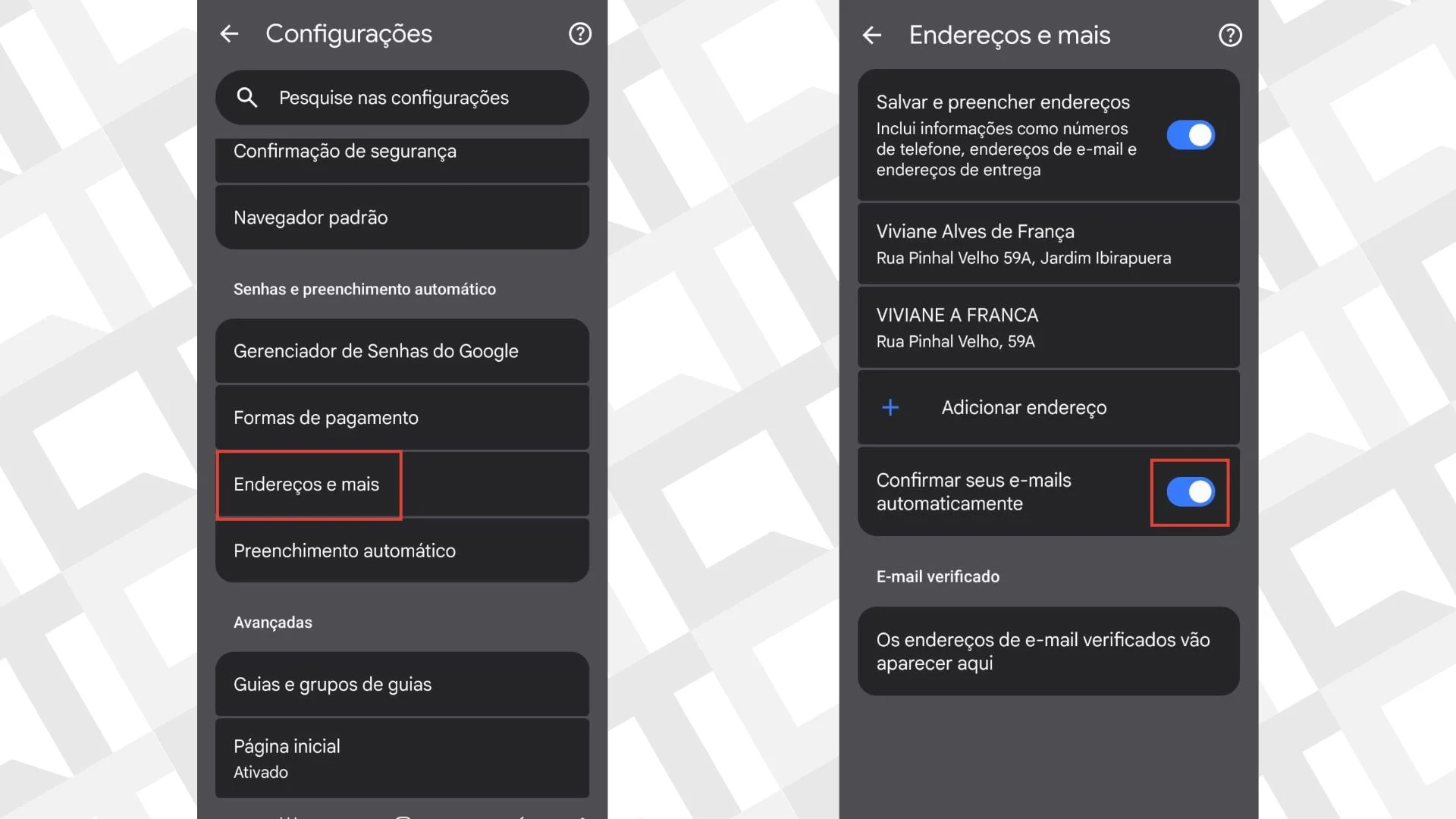 Confirmar e-mail automaticamente - Google Chrome