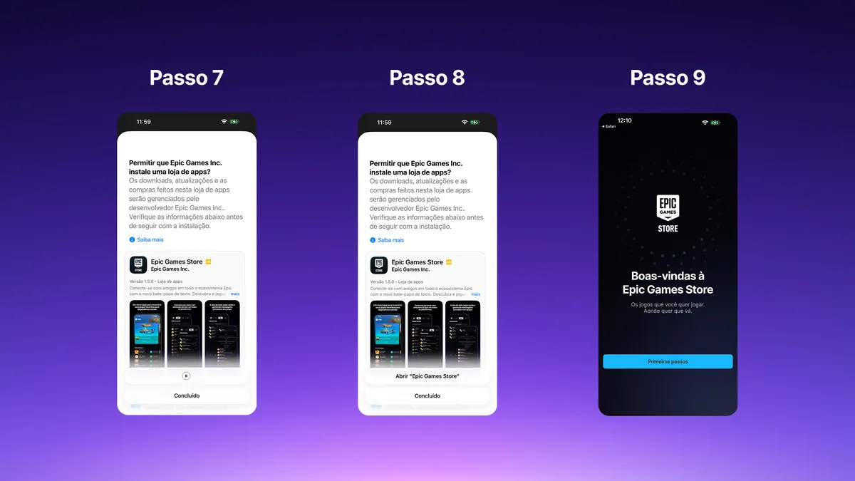 Instalação Epic Games Store iPhone