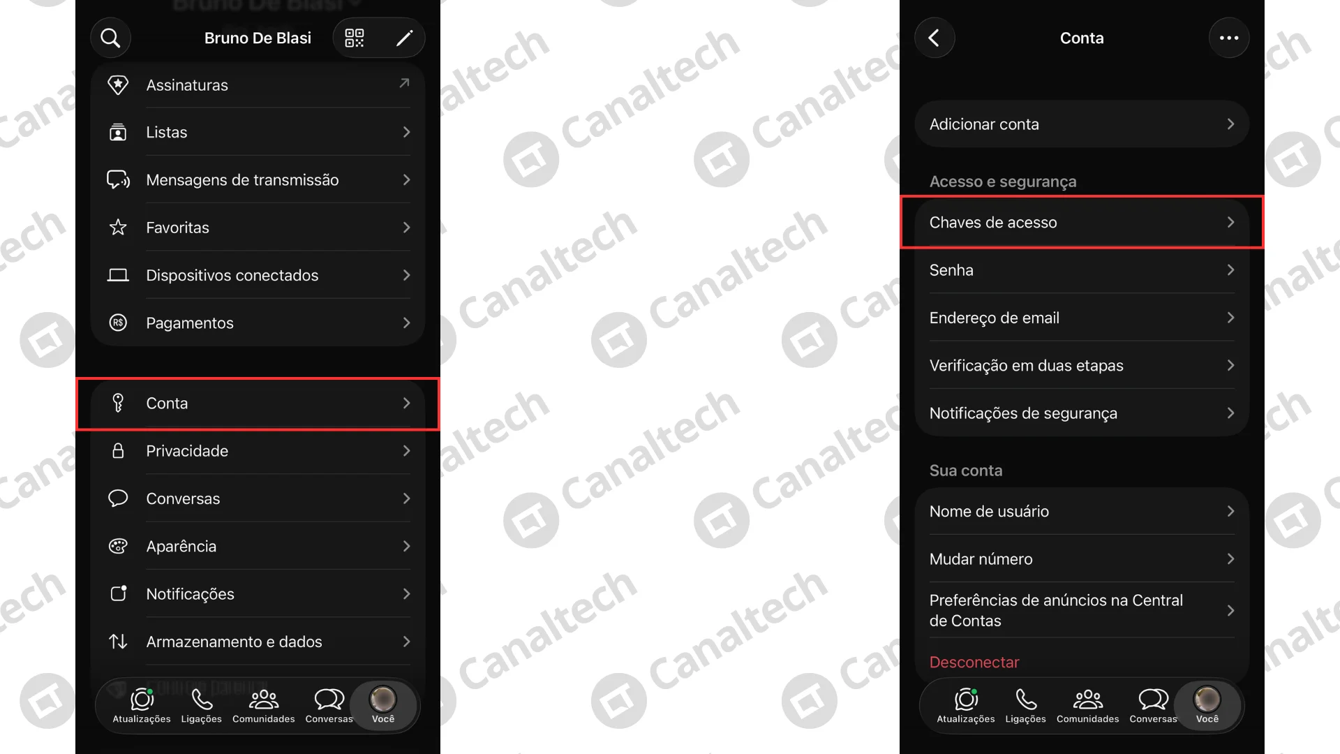 Como criar um passkey no WhatsApp