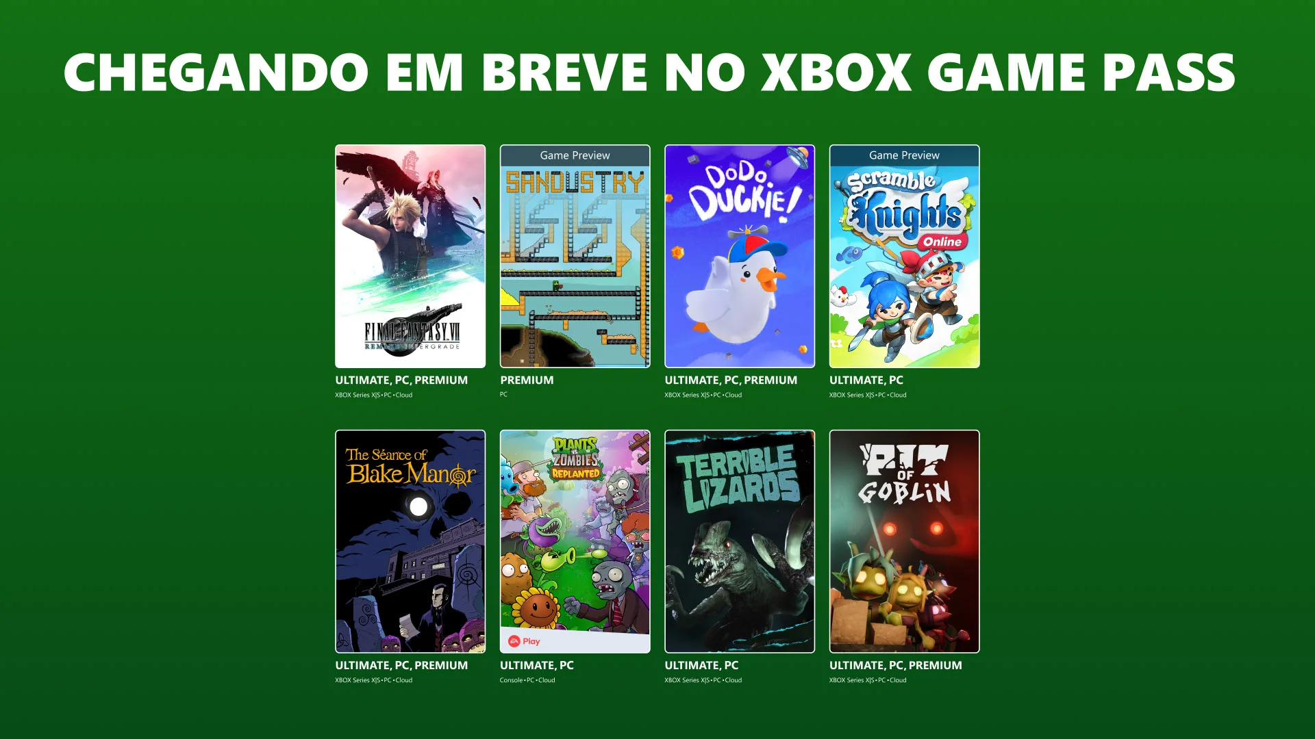 XBOX Game Pass recbe Final Fantasy, Plants vs. Zombies e jogos indie em outubro
