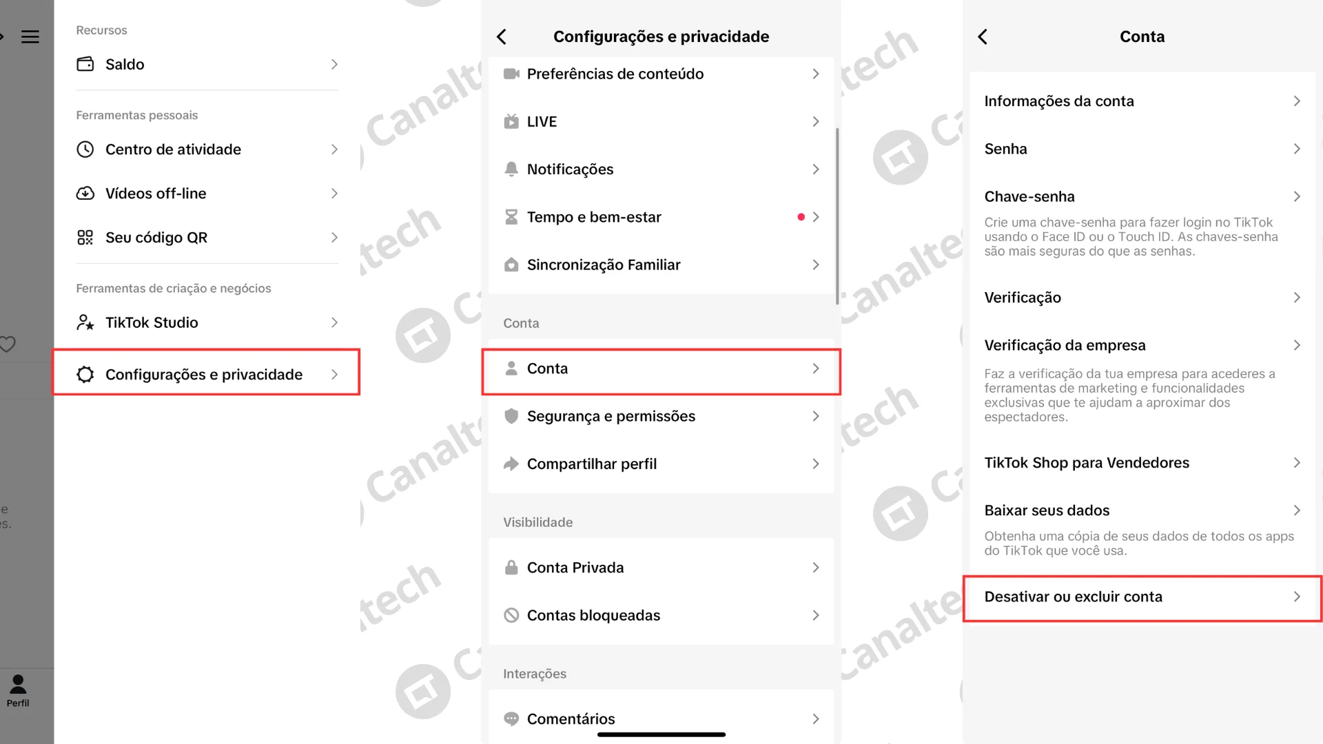 Como desativar um perfil do TikTok