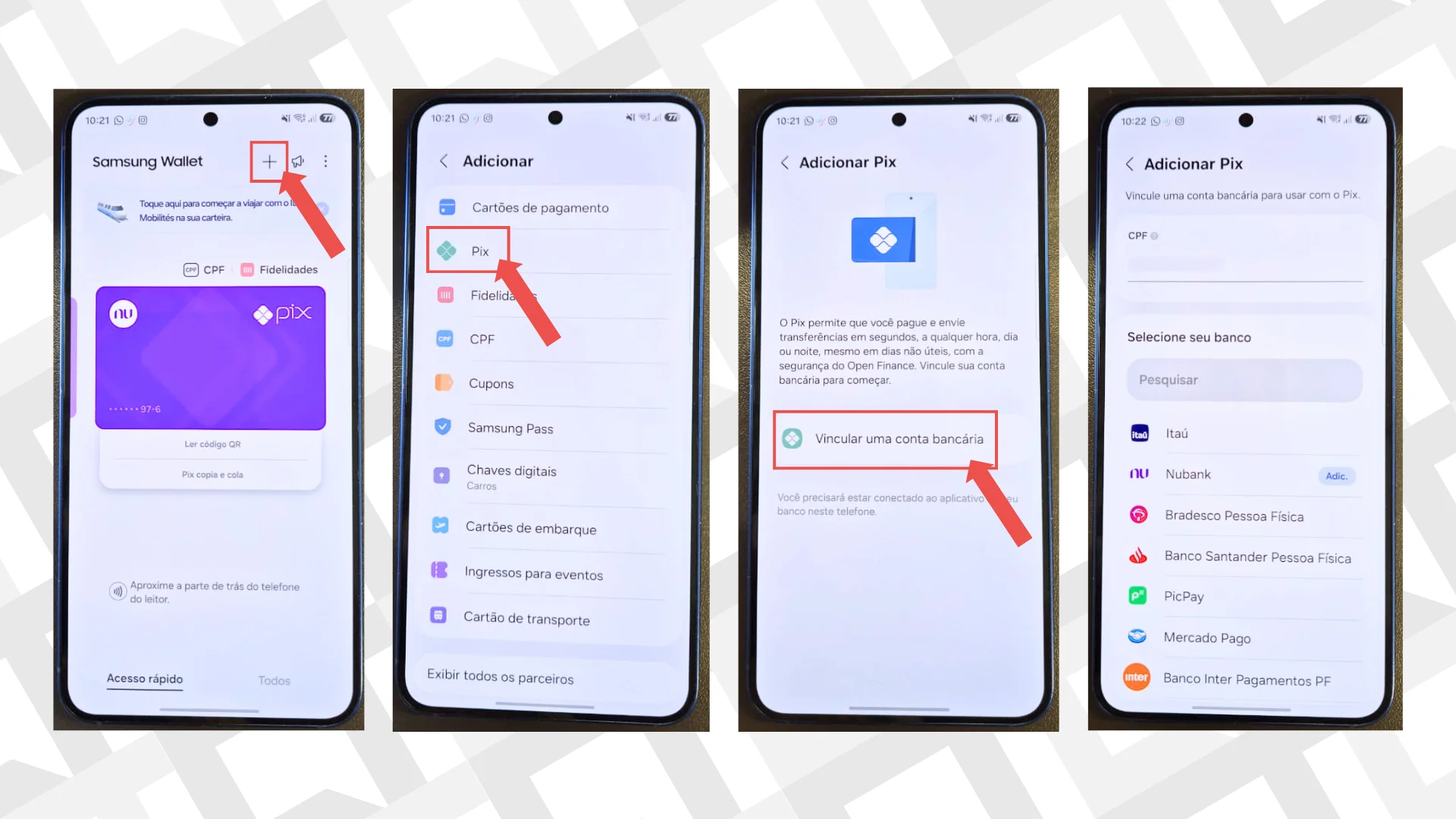 Como fazer Pix com o Samsung Wallet, sem abrir o app do banco
