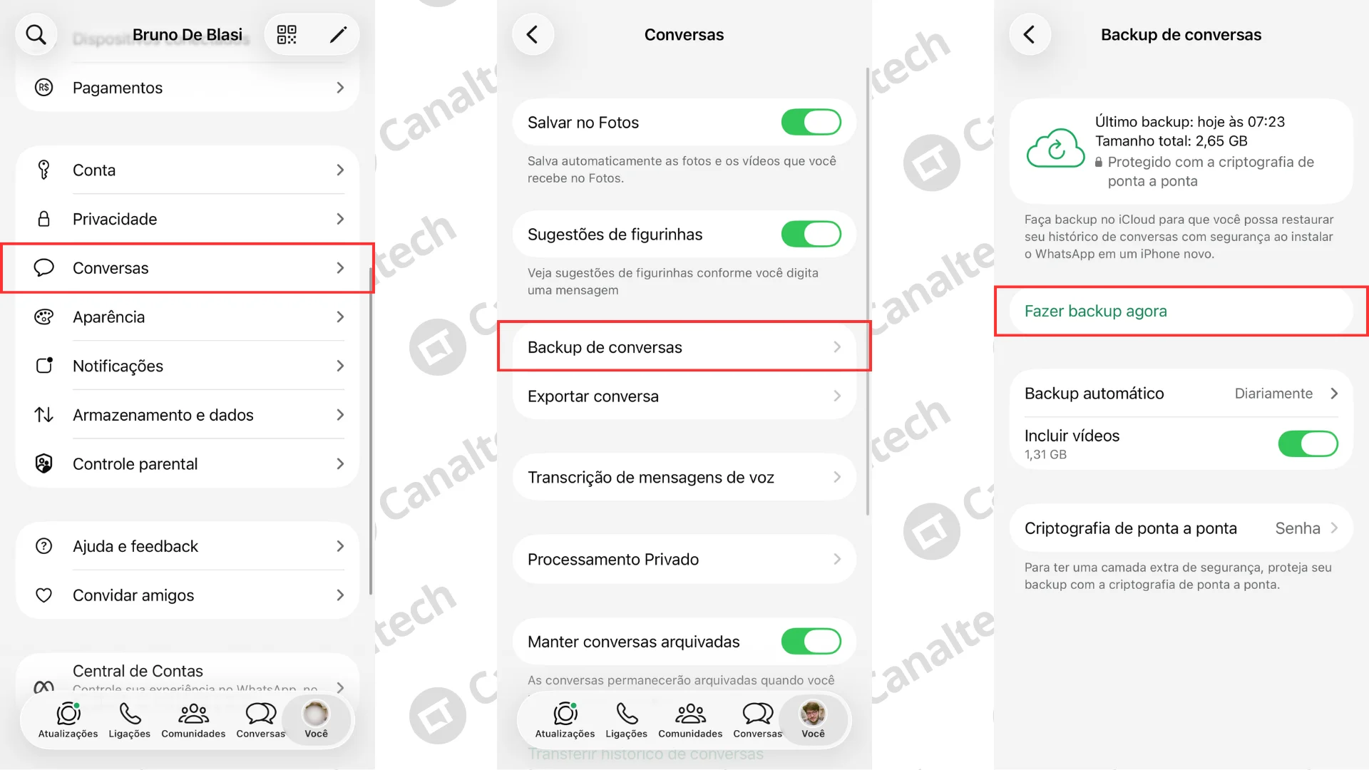Como fazer backup do WhatsApp