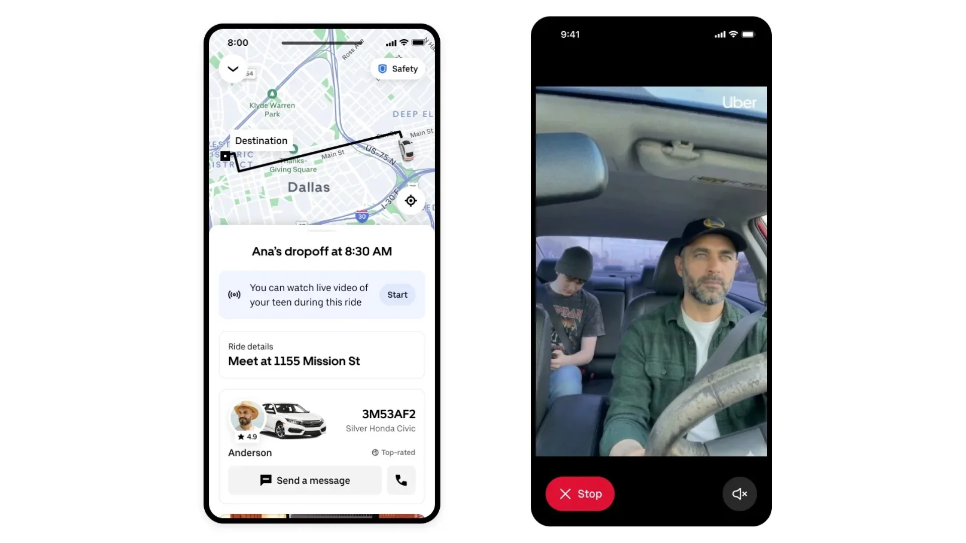 Uber lança vídeo ao vivo para pais assistirem a viagens de filhos no app