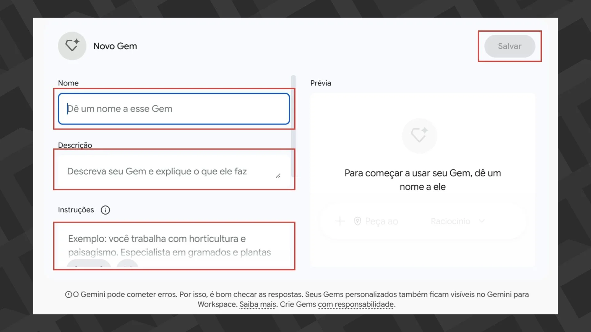 Criar Gemini Gem