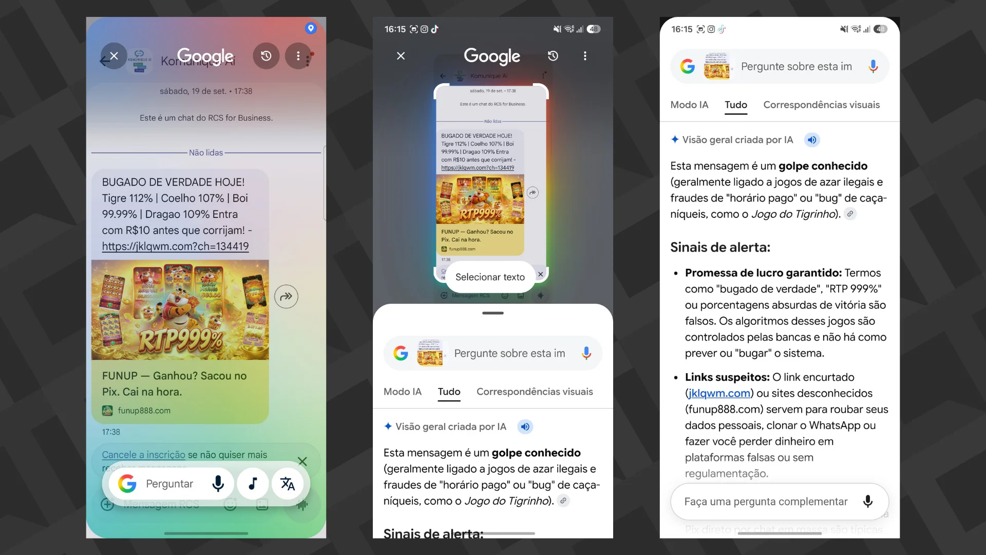 Recebeu SMS suspeito? Veja se é golpe com o usar o Circule para Pesquisar no Android