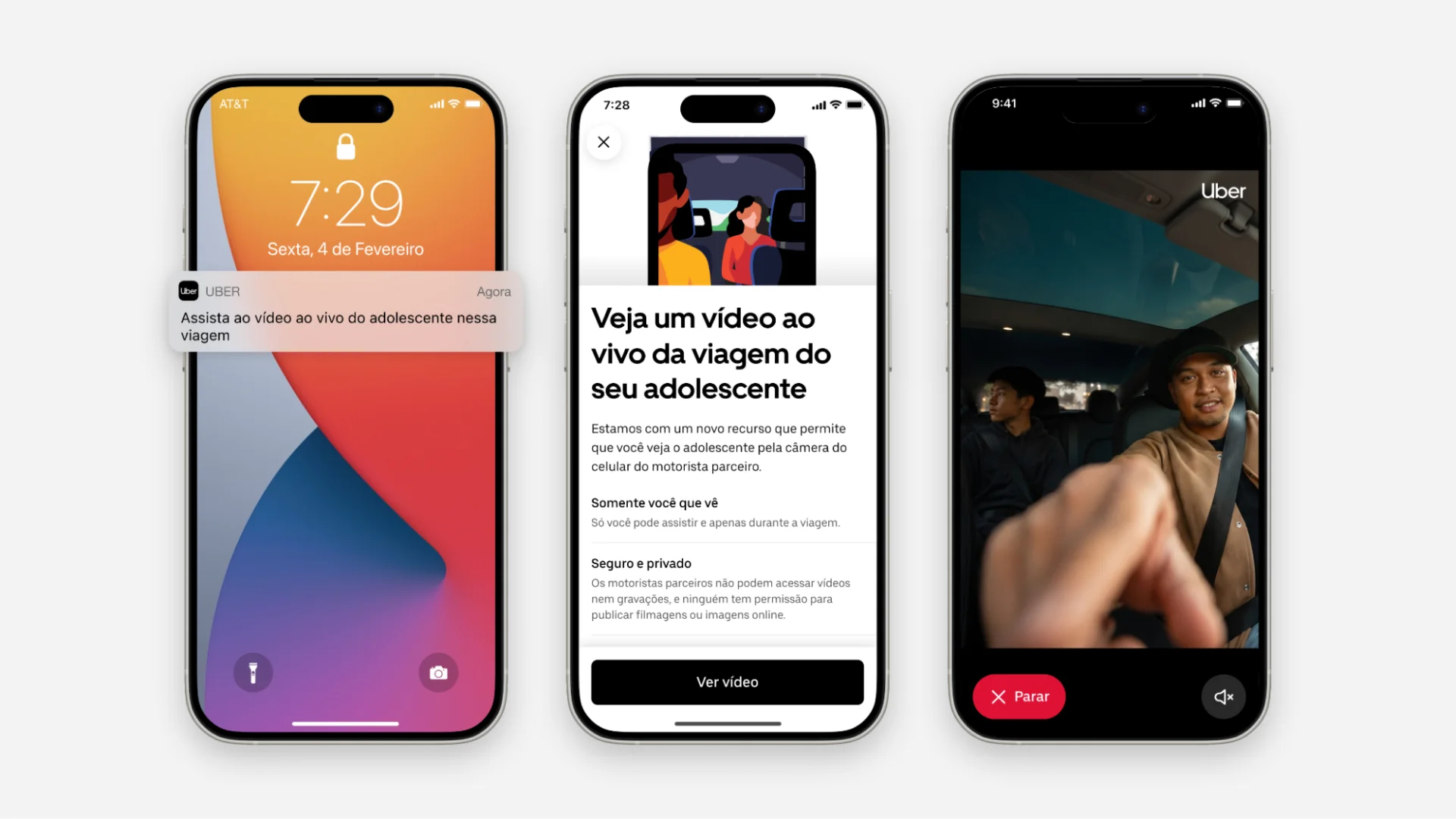 Uber libera vídeo ao vivo para pais acompanharem viagens dos filhos