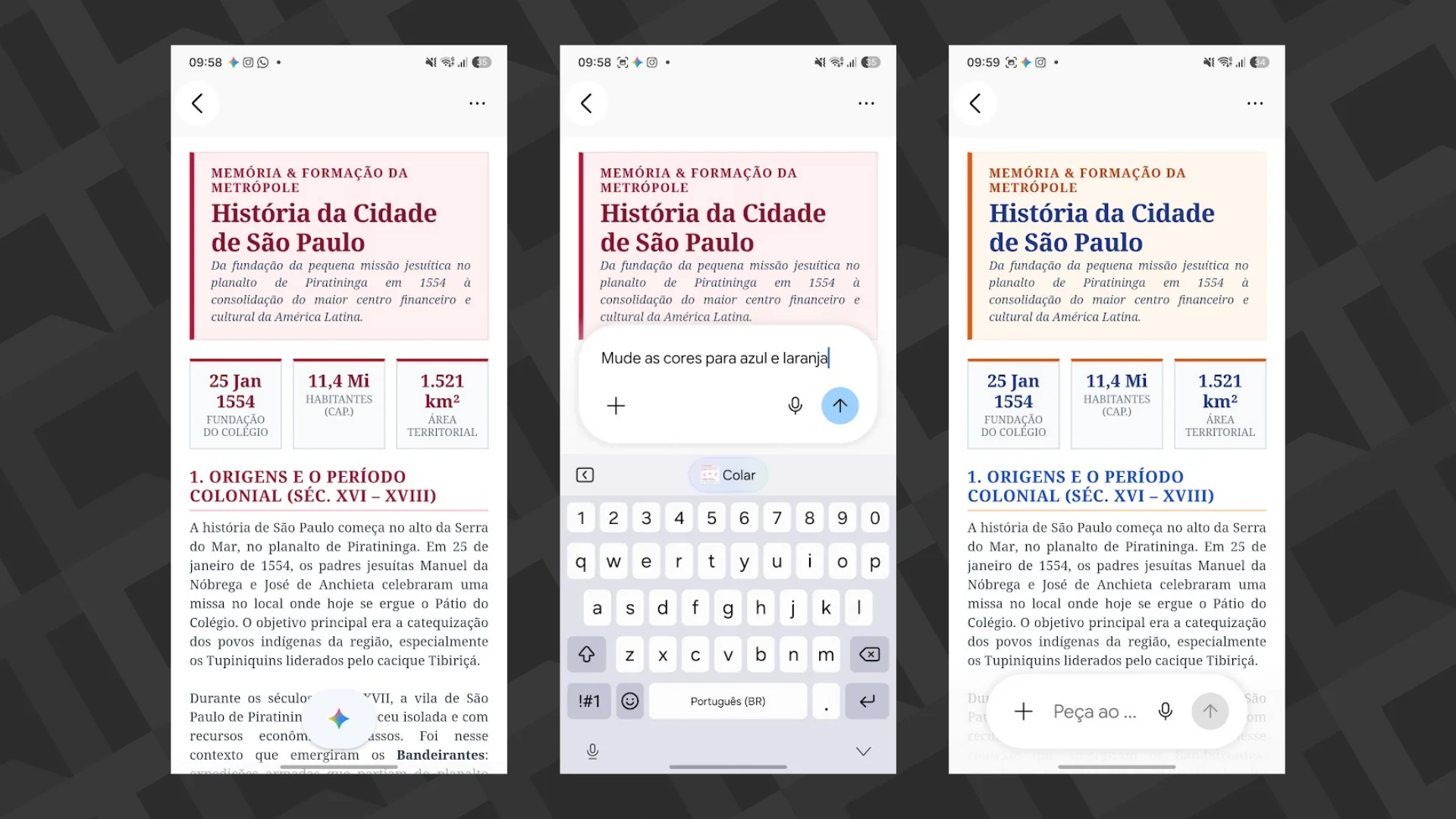 Sem sair do chat: Gemini ganha edição interativa de documentos no celular e na web