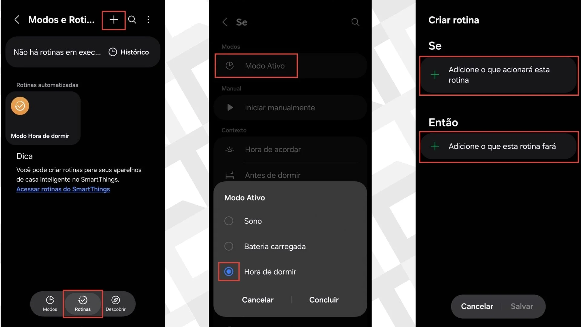 Rotina para hora de dormir - Samsung