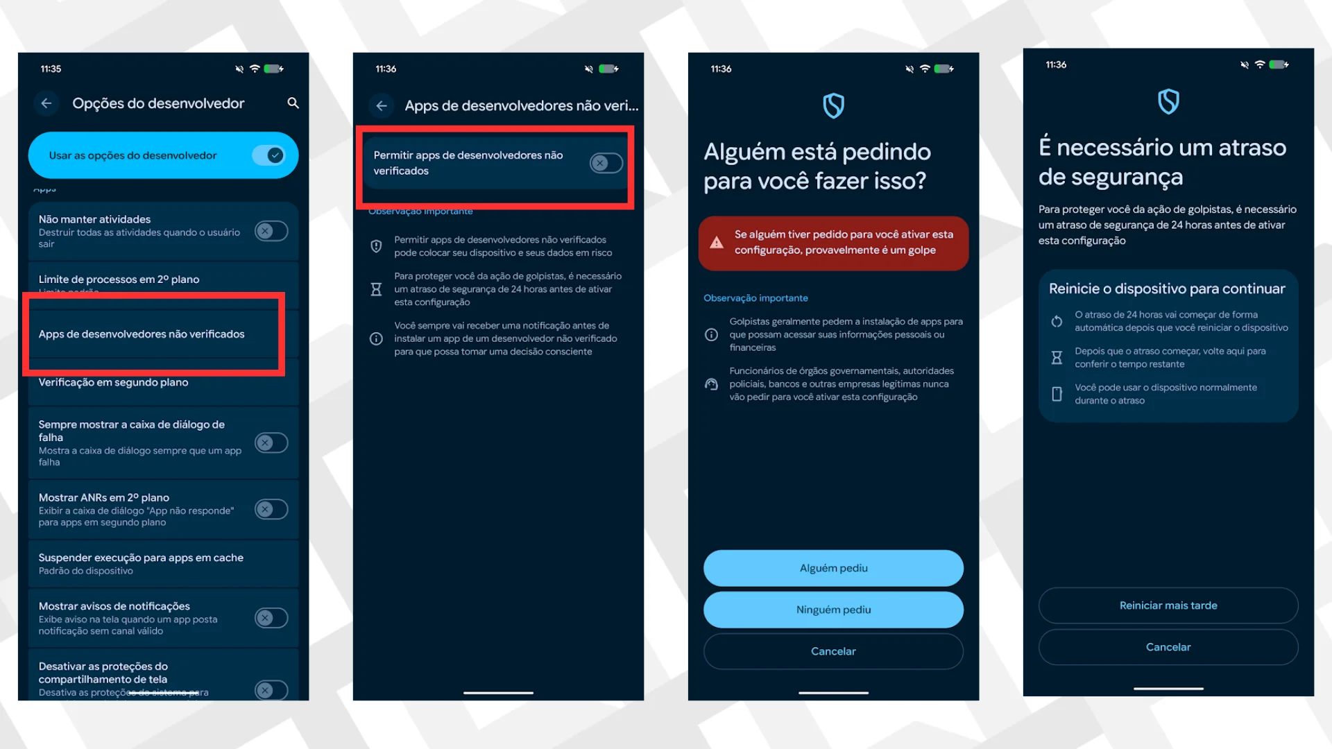 Habilitar apps n&atilde;o verificados Android