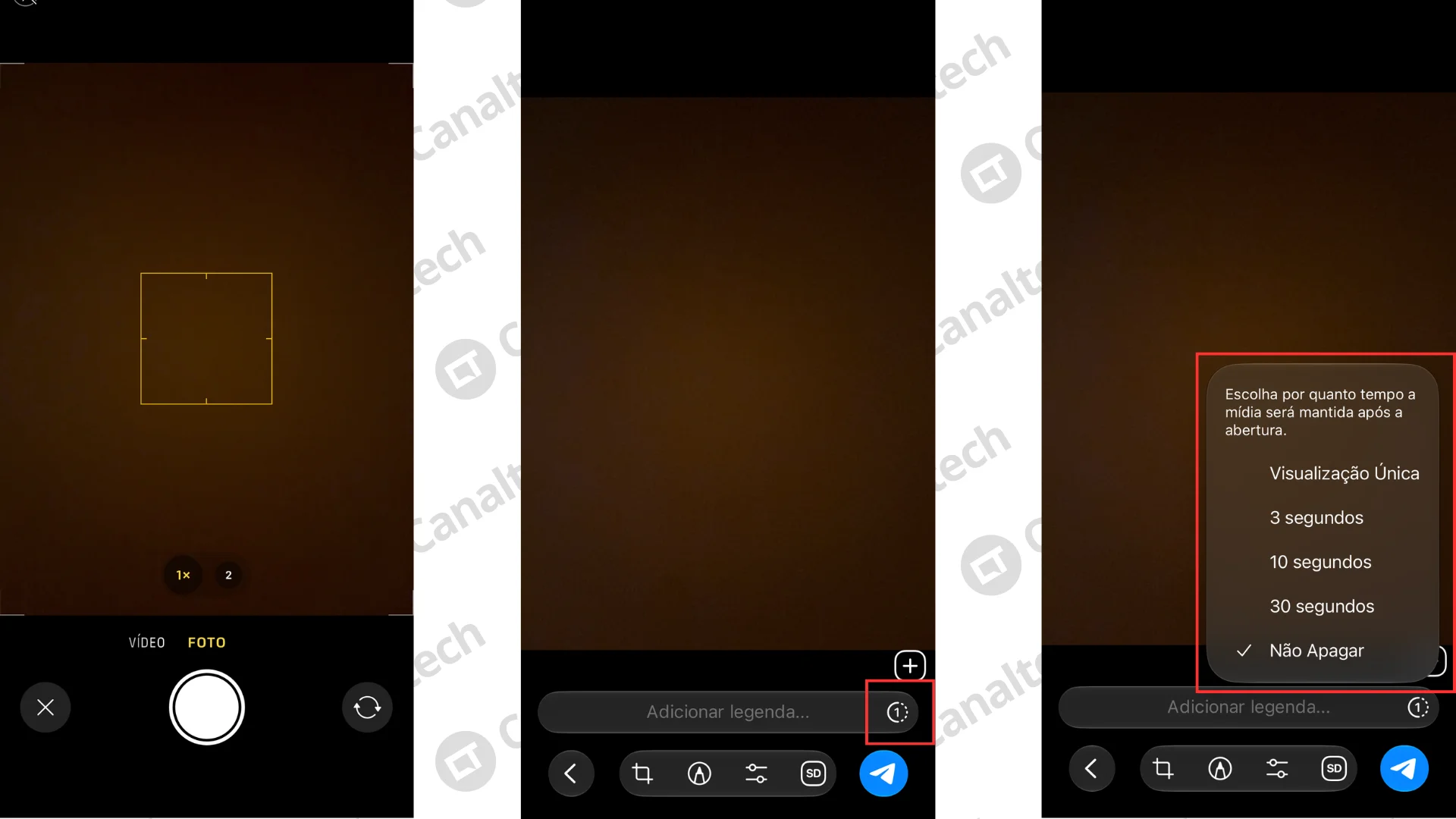 Como enviar fotos com visualização única no Telegram