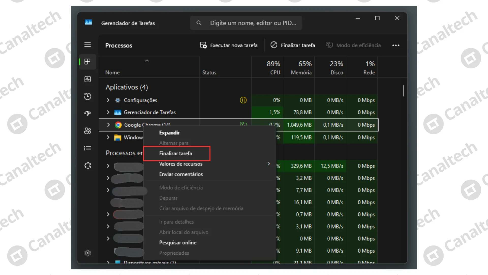 Como encerrar processos no Windows 11