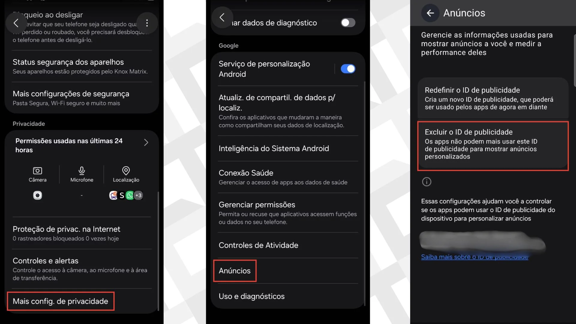 Excluir ID de publicidade