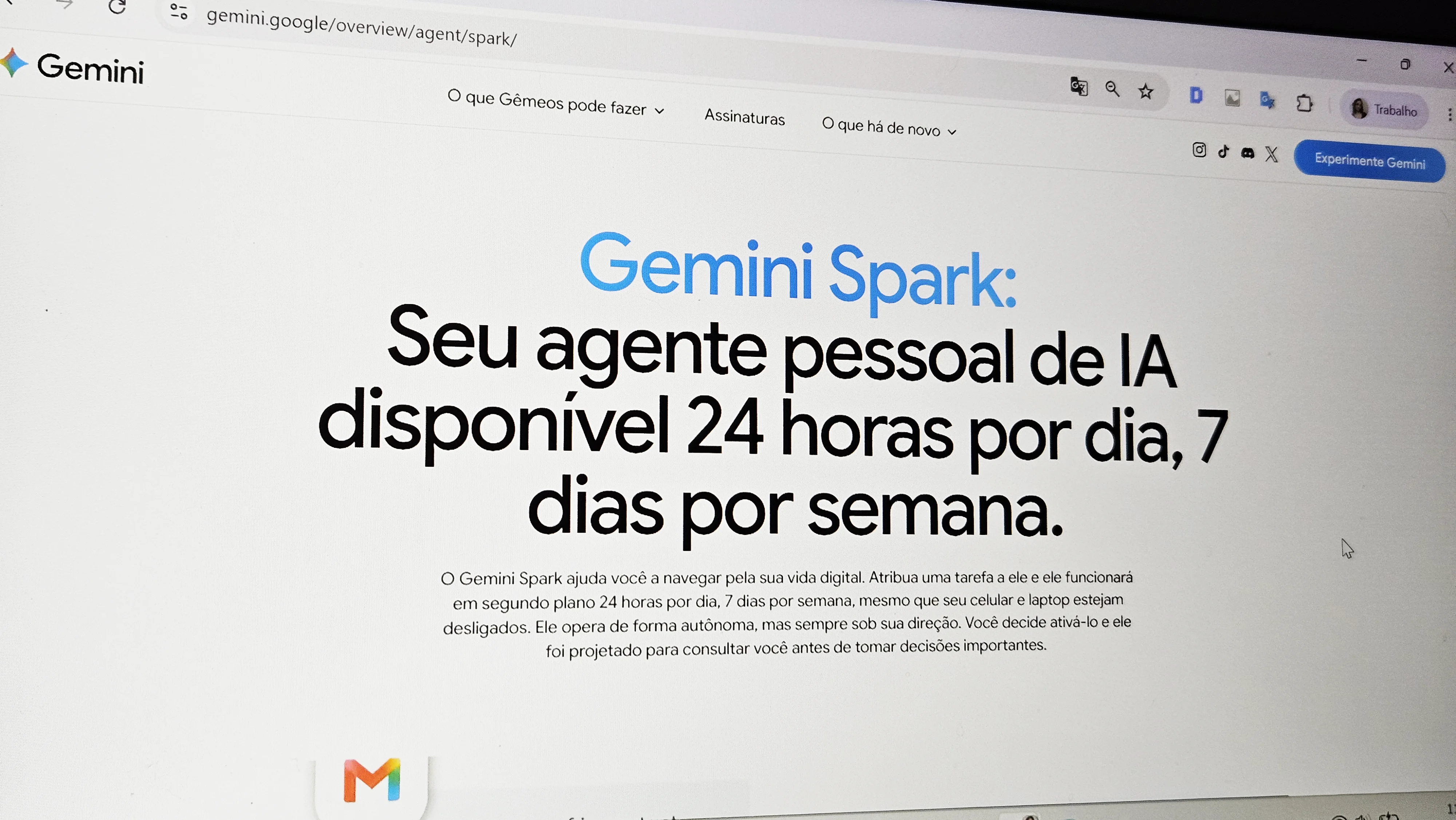 Gemini Spark passa a agir no Chrome e executa tarefas na web