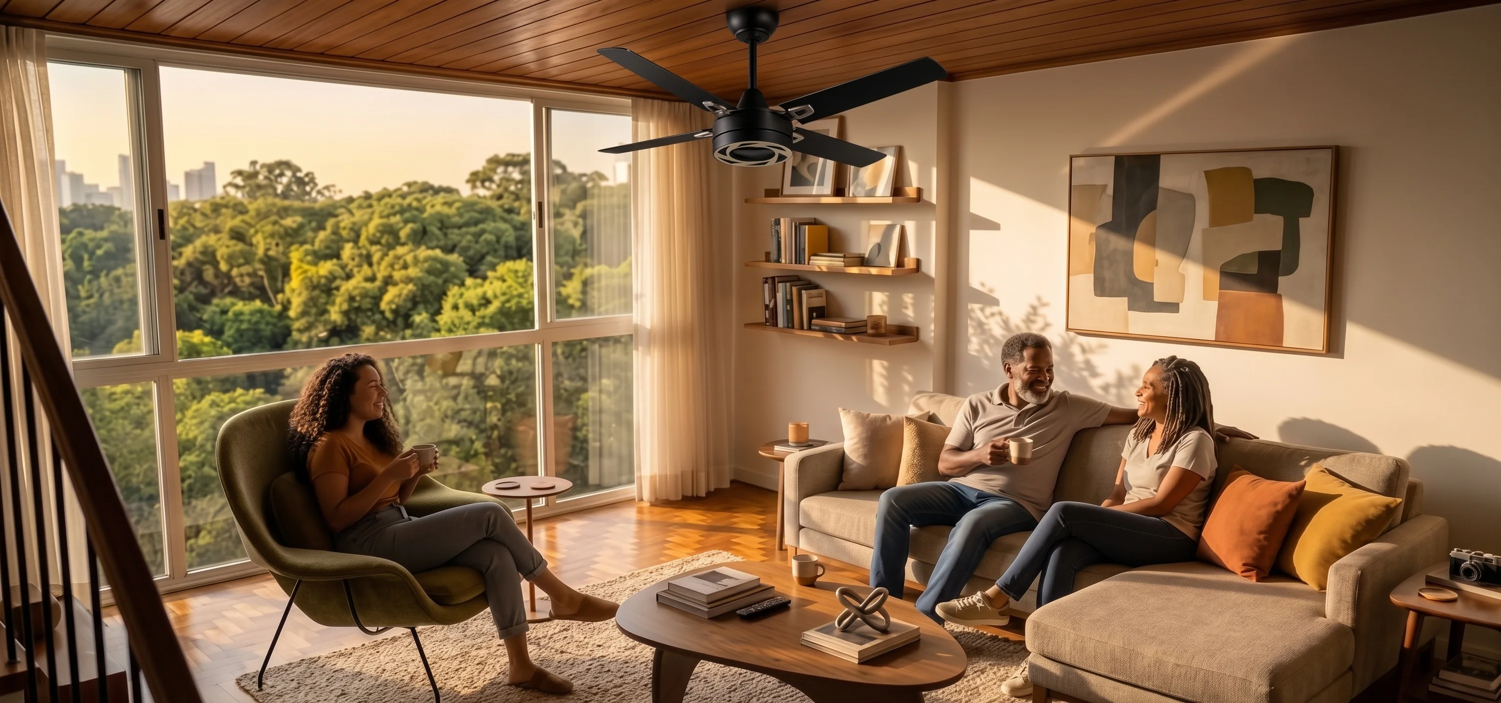 Ventilador de teto na sala
