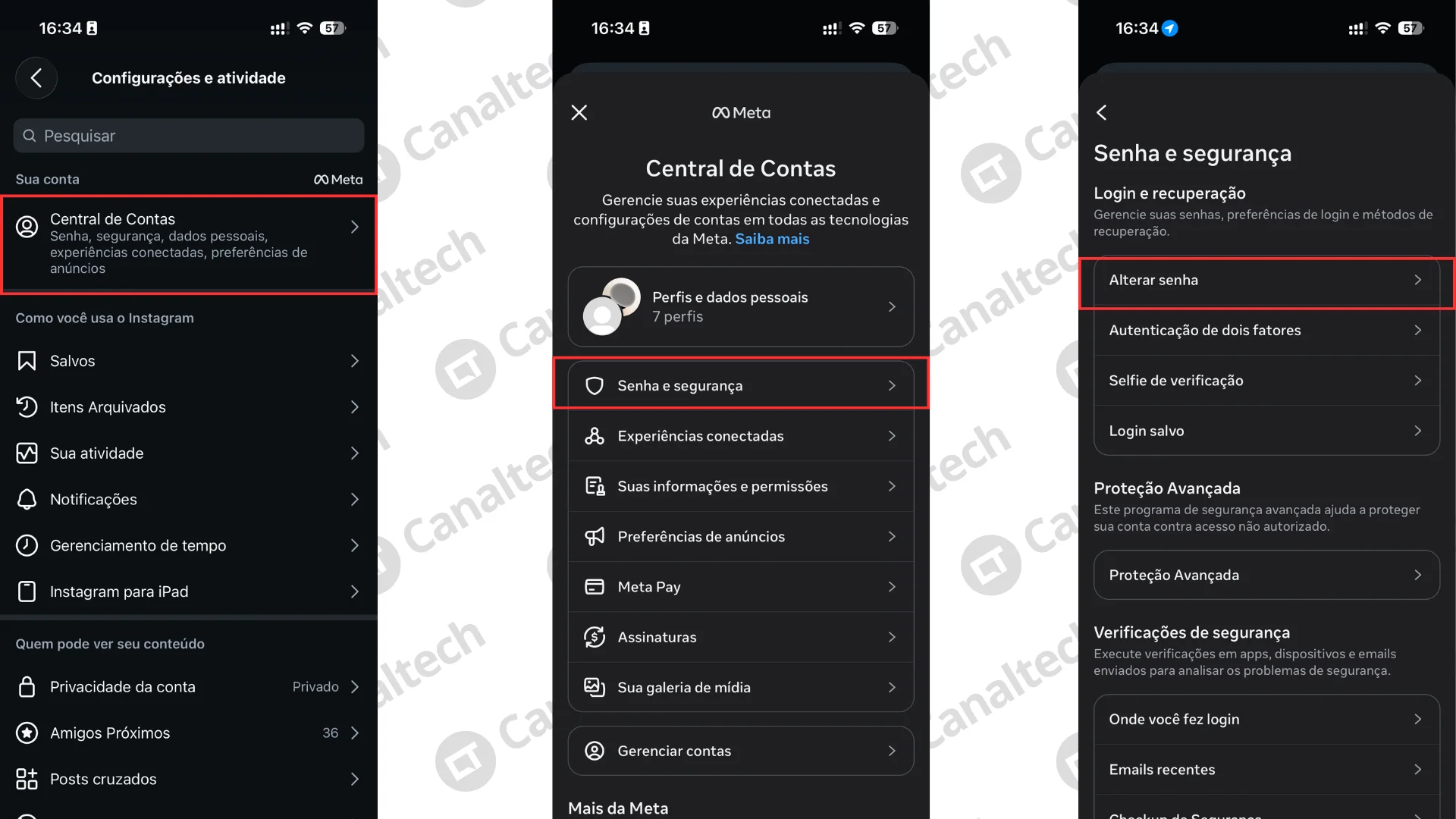 Como trocar a senha do Instagram
