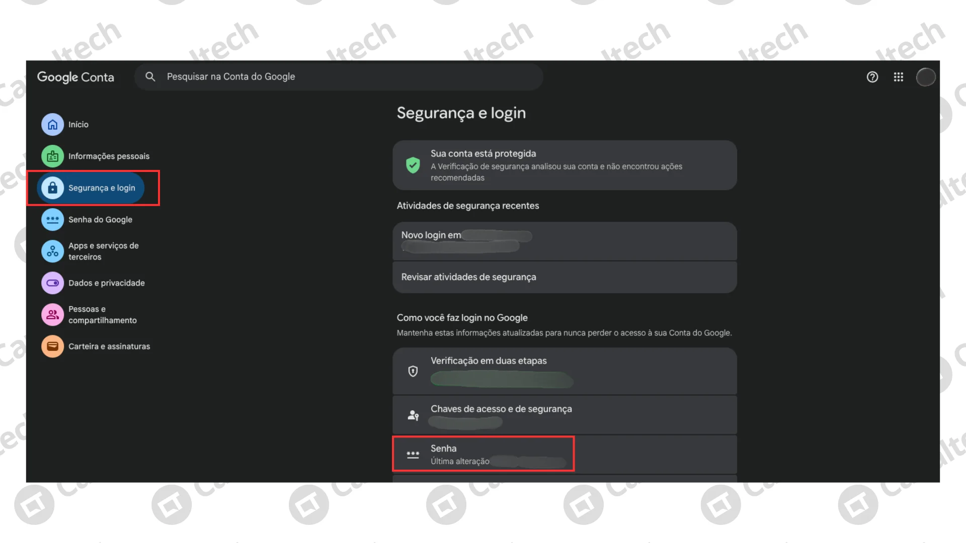 Como trocar a senha do Gmail e demais serviços do Google
