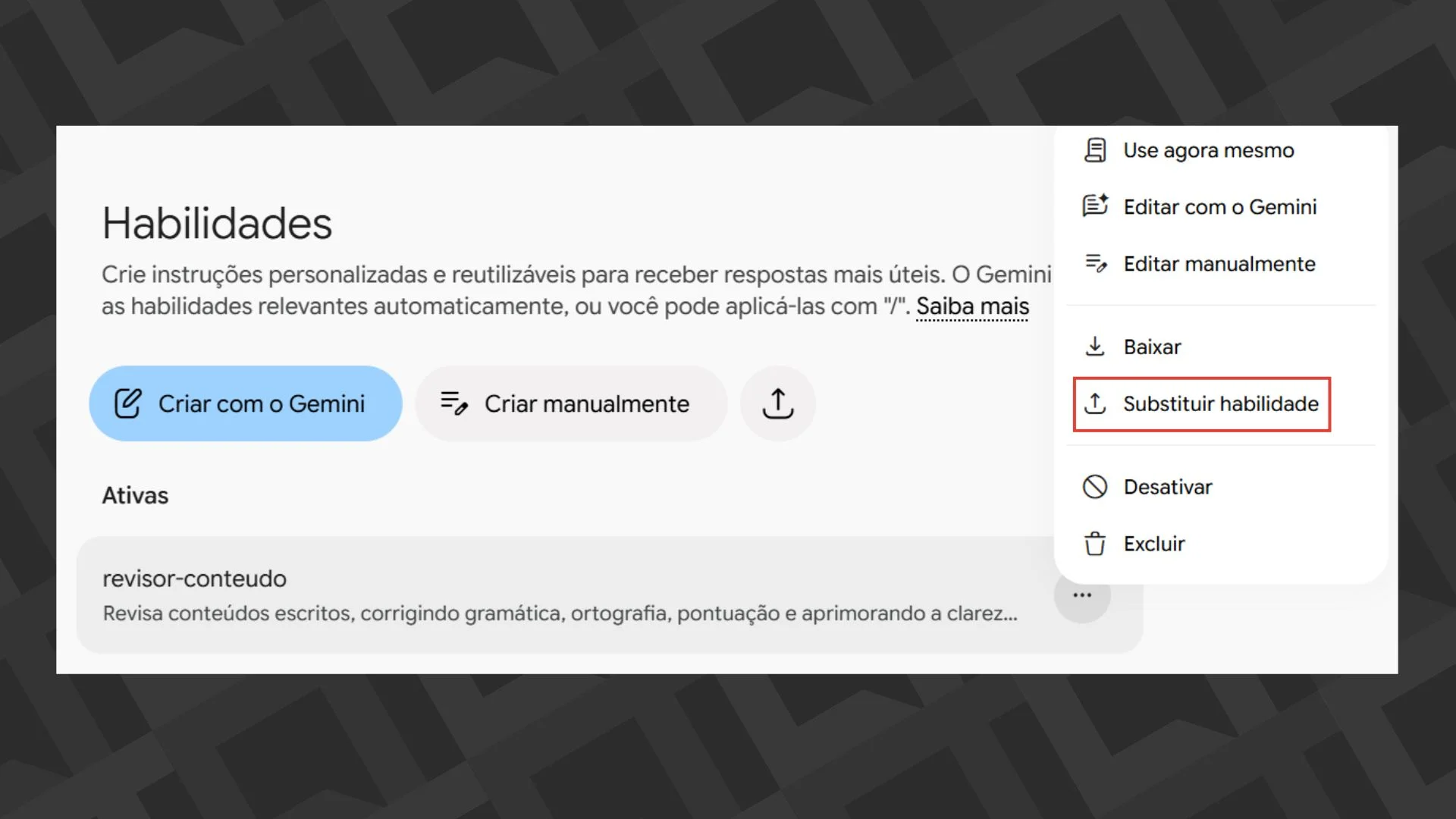 Migrar Gem para Habilidades no Gemini