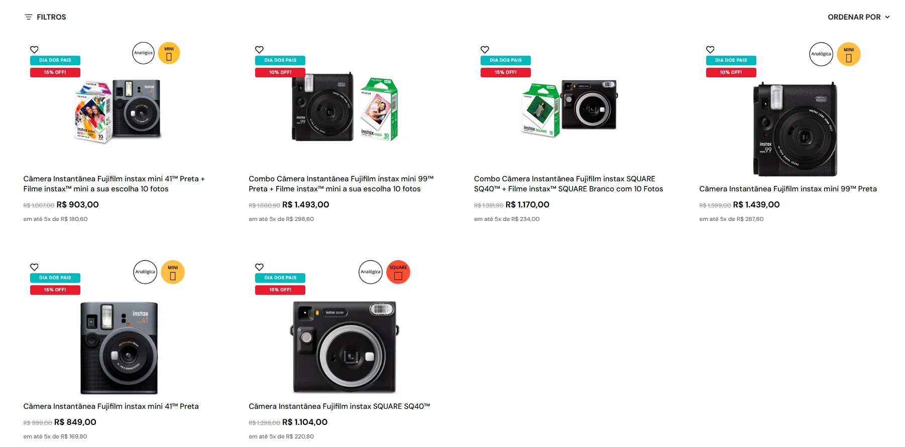 Fujifilm derruba preços de câmeras e pacotes de filme para o Dia dos Pais