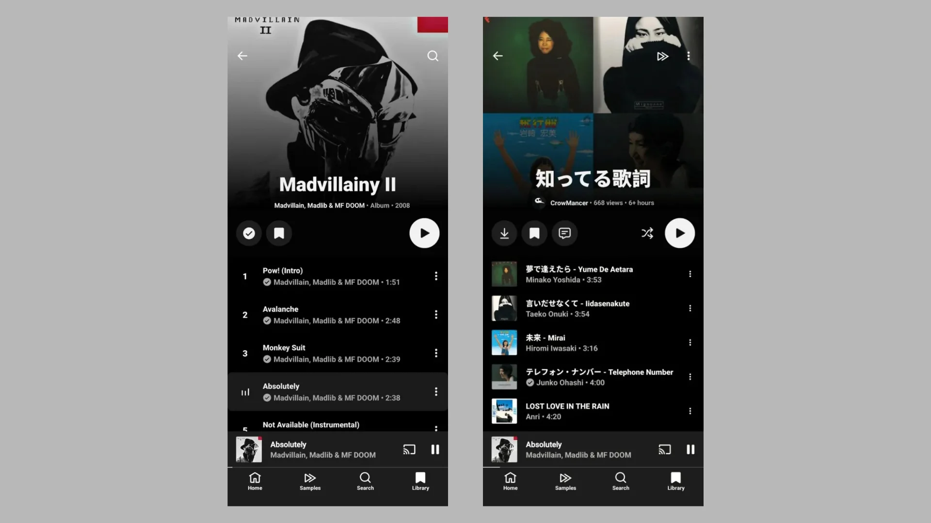 YouTube Music testa design mais moderno com capas gigantes em álbuns e playlists