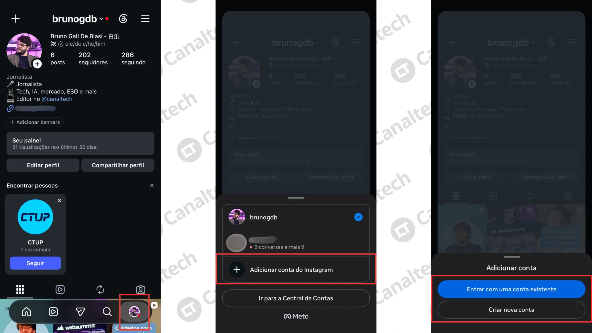 Como entrar em outra conta do Instagram