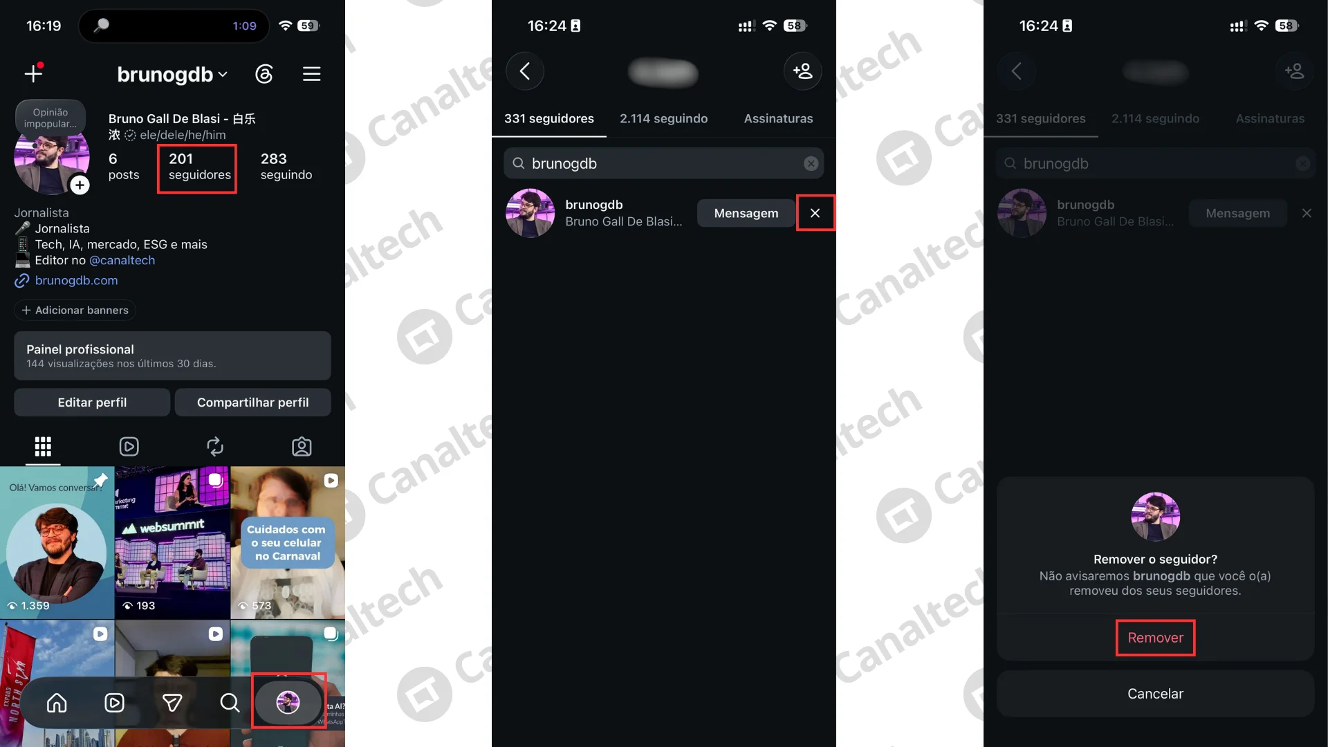 Como remover seguidores do Instagram