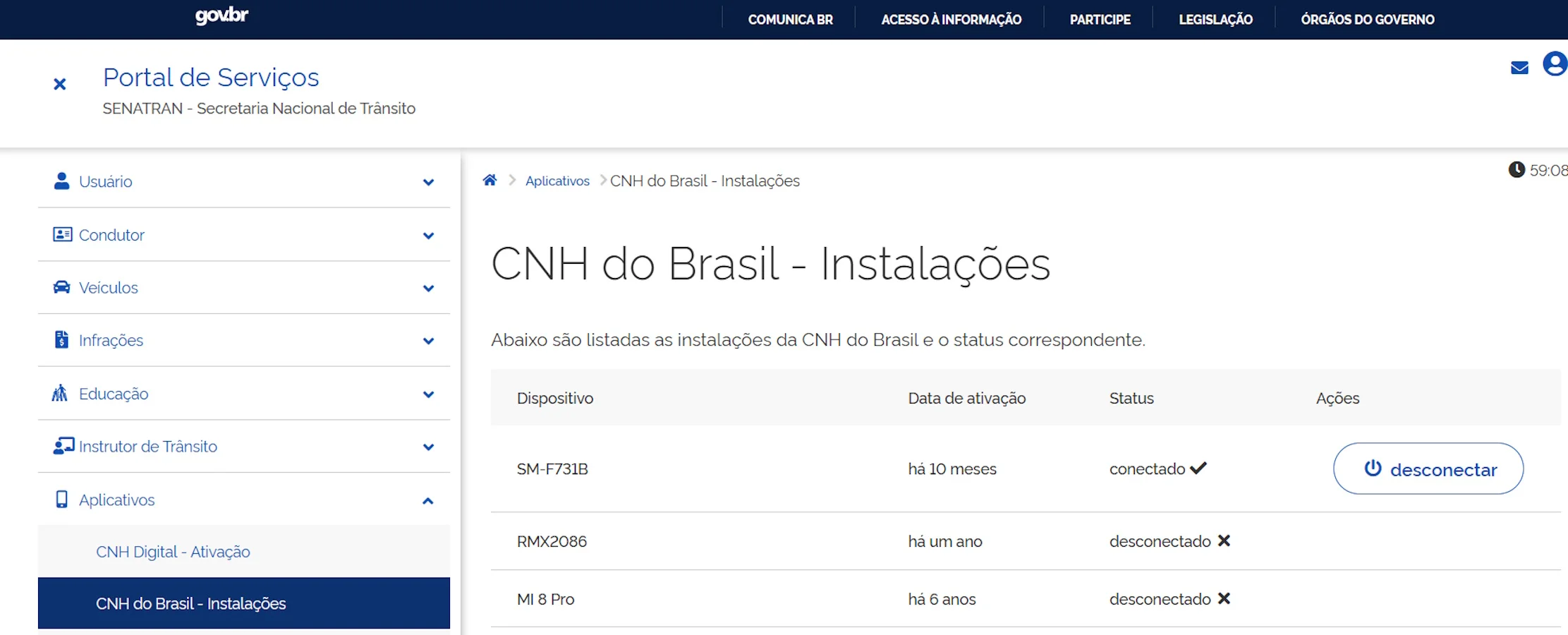 CNH Digital bloqueio Senatran