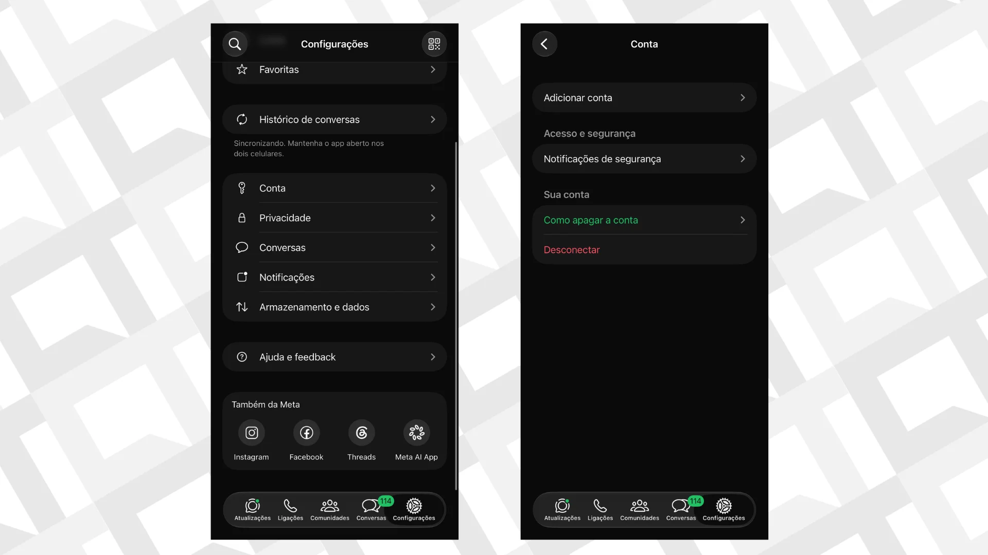Desconectar aparelho conectado WhatsApp